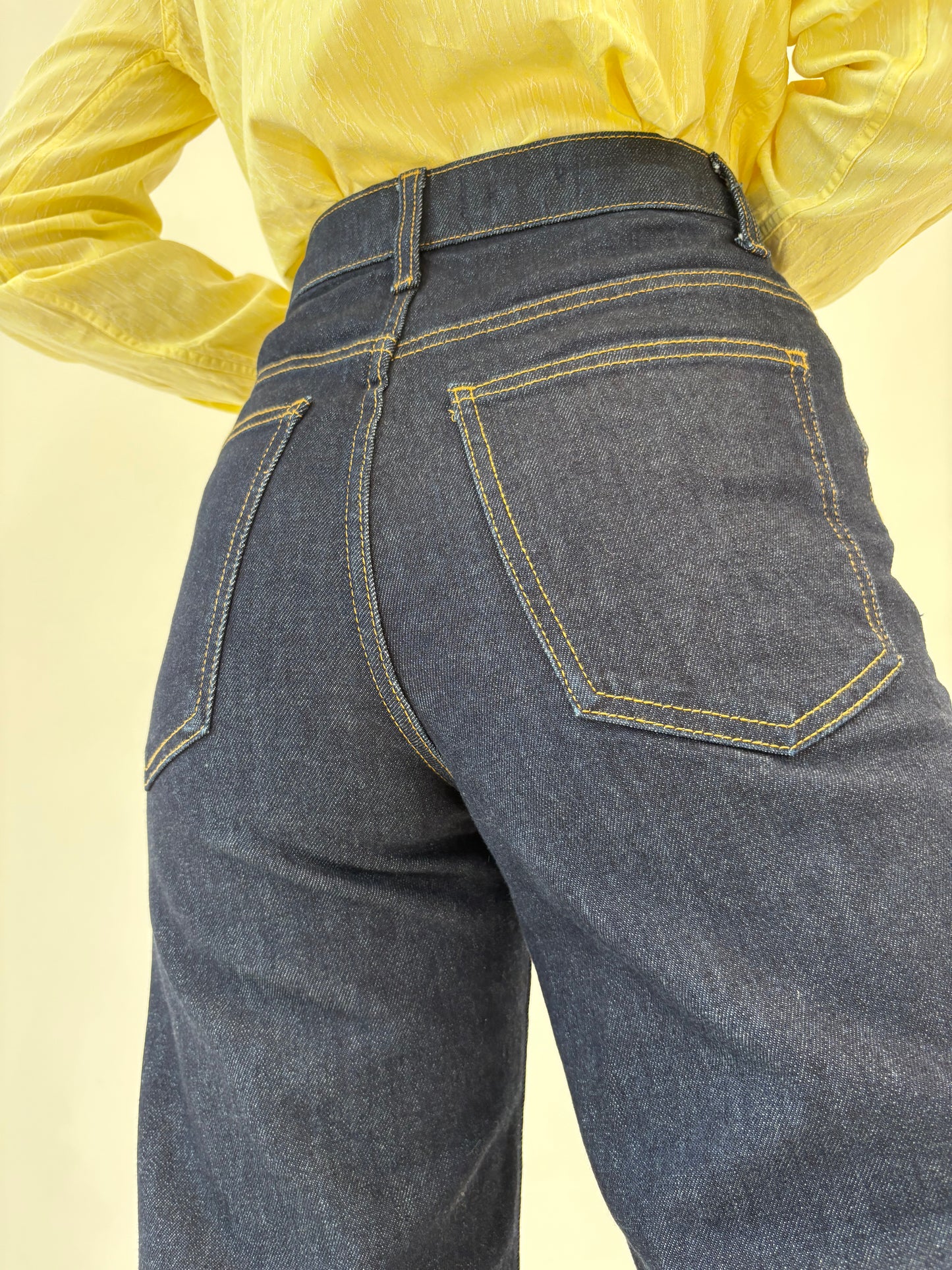 Jeans tall premium evazati dark wash modelatori cu talie ultra înaltă