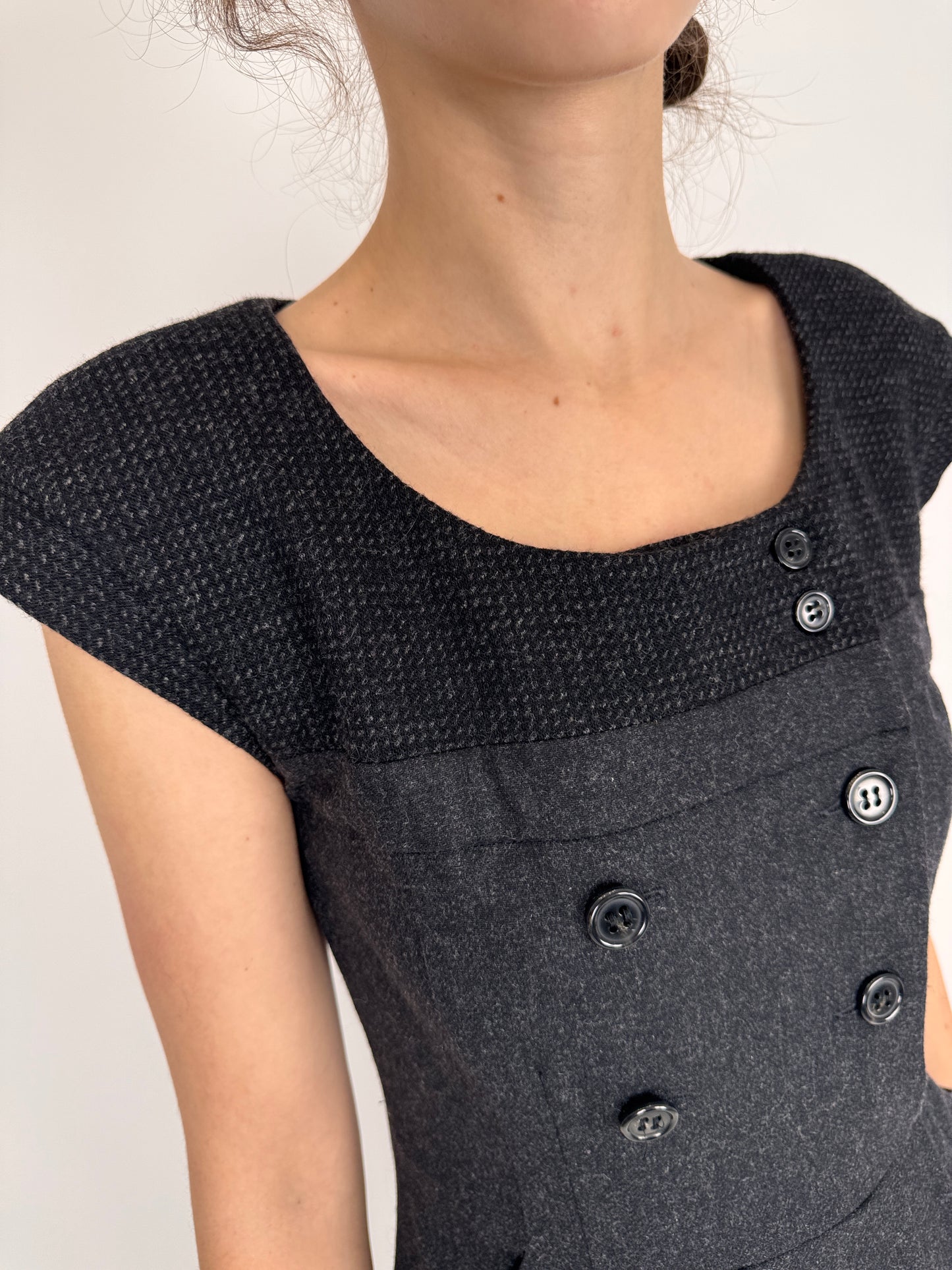 Rochie charcoal gray Max&Co by Max Mara cu talie marcată