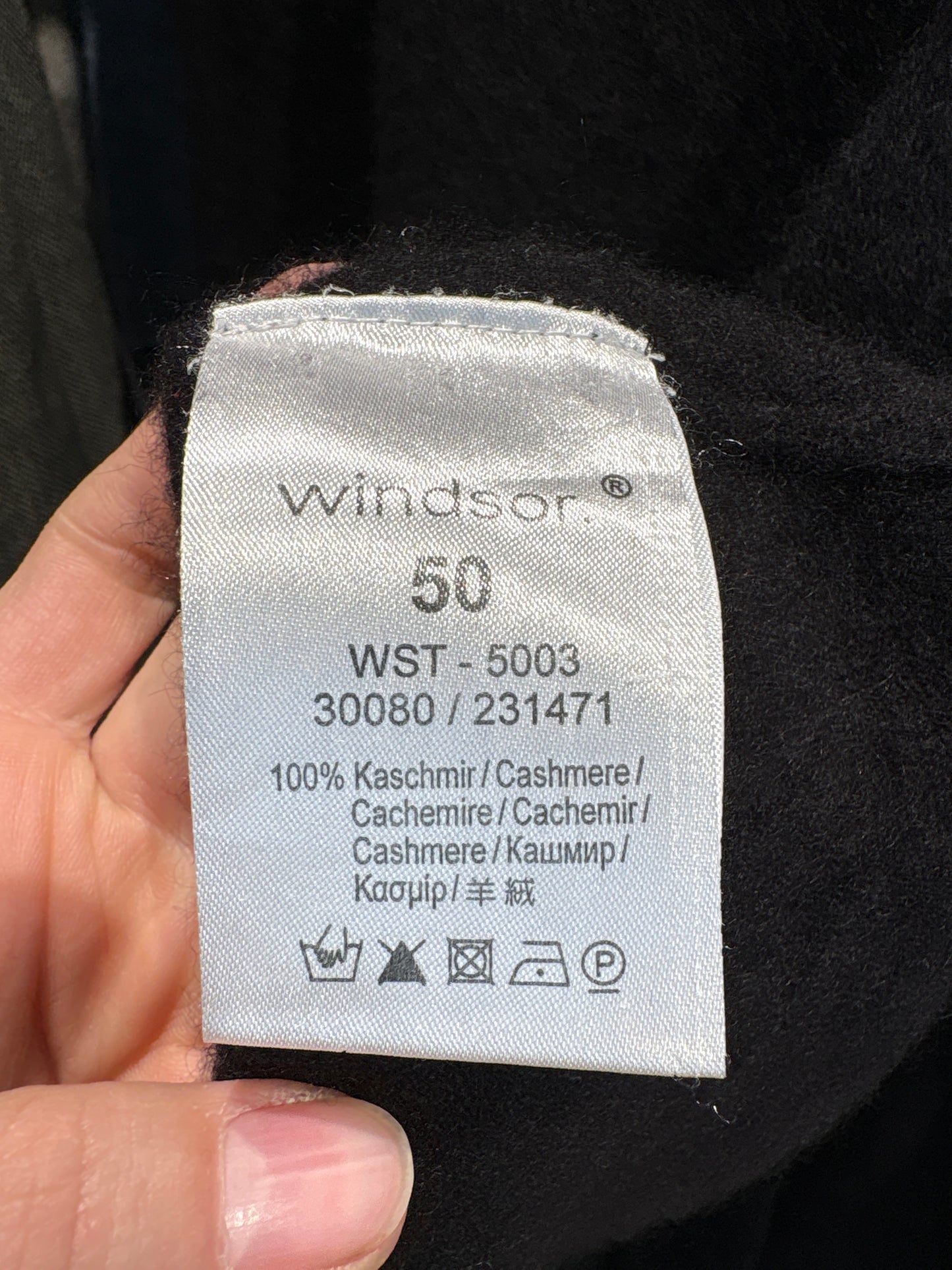 Vestă neagră / top in anchor din cașmir multiply