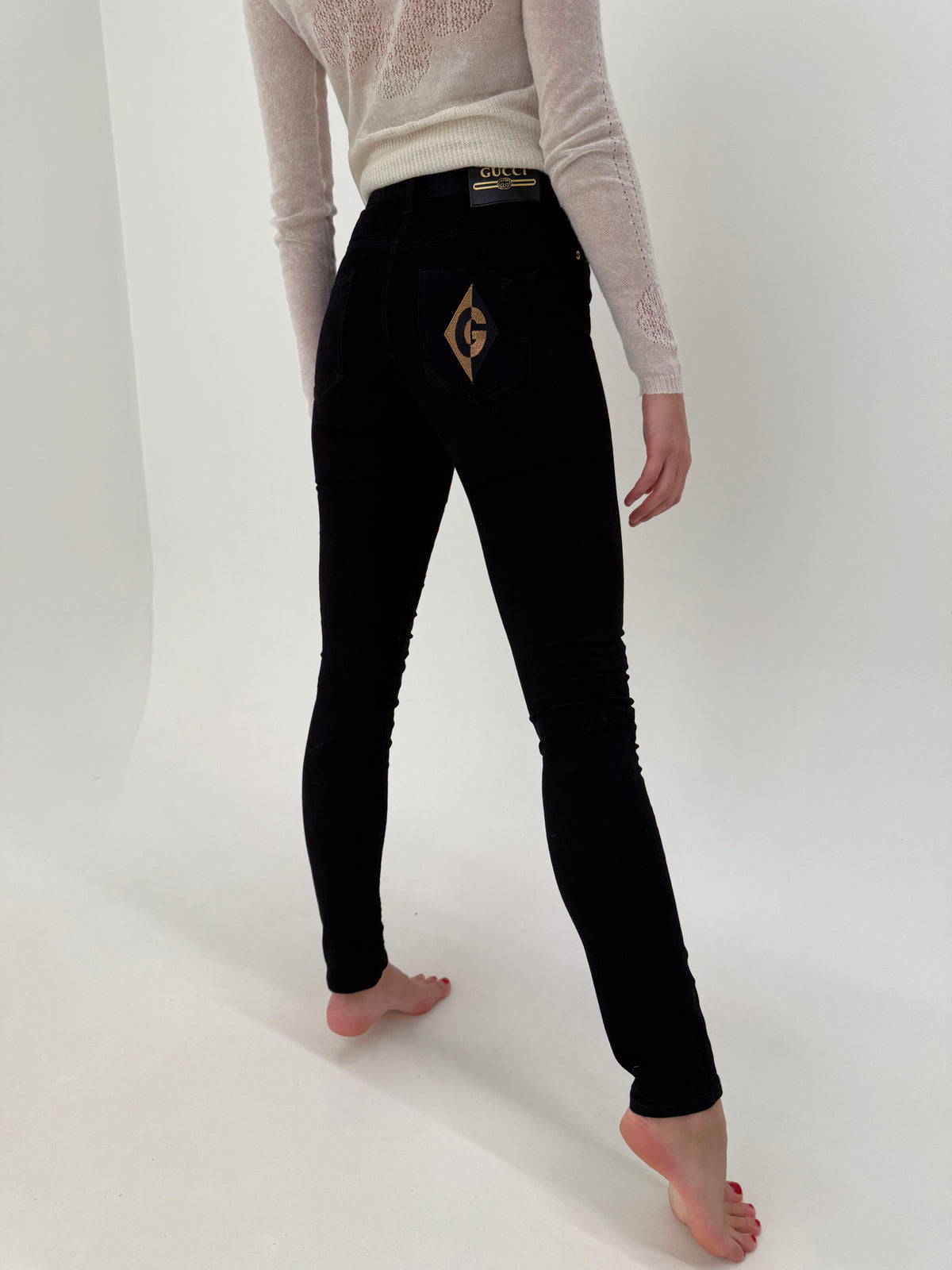 Jeans Gucci skinny, Alessandro Michele era cca. 2017–2020 negri modelatori