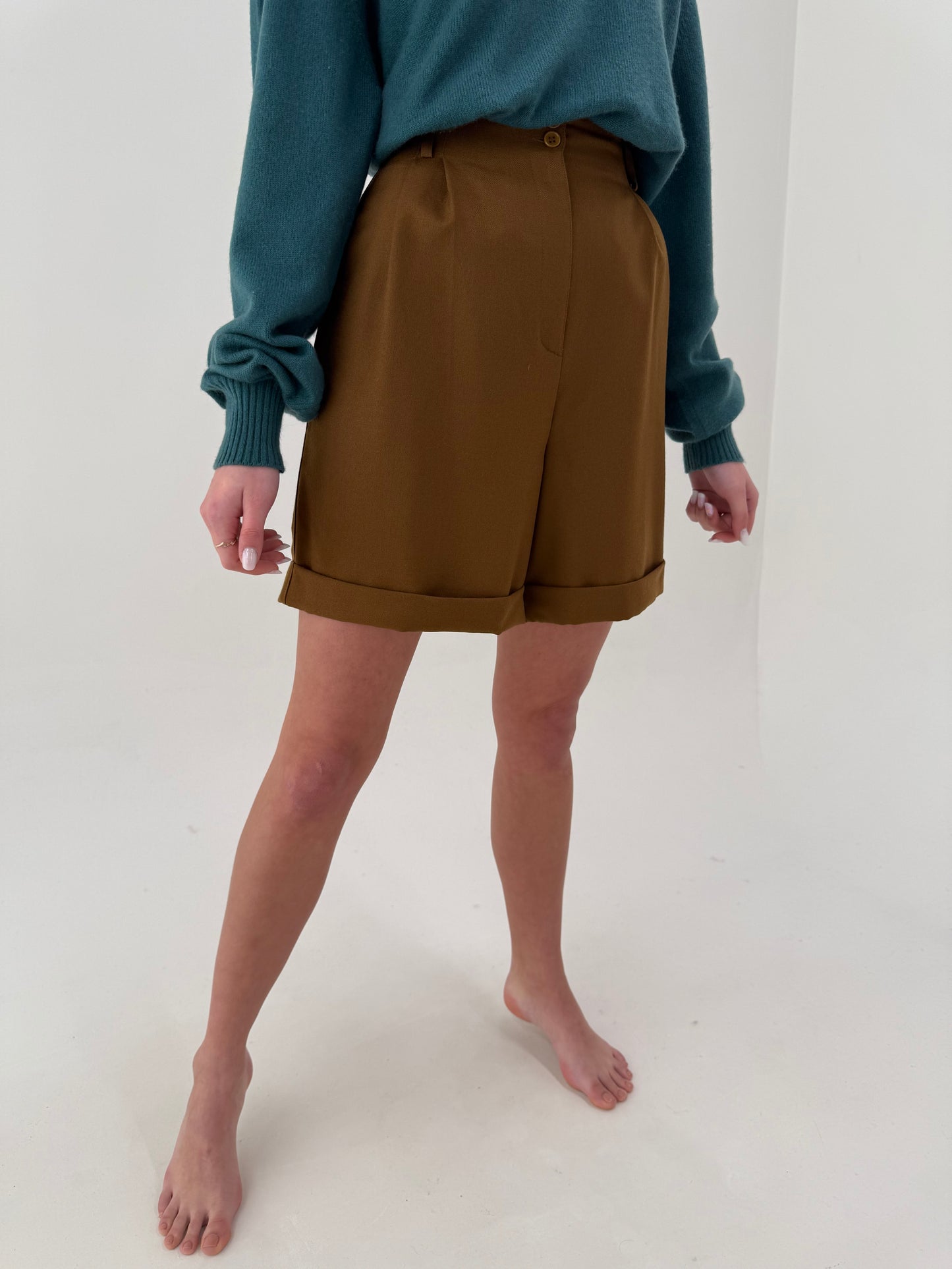 Pantaloni vintage din gama Max Mara caramel din ăla extrafina ușor lucioasă