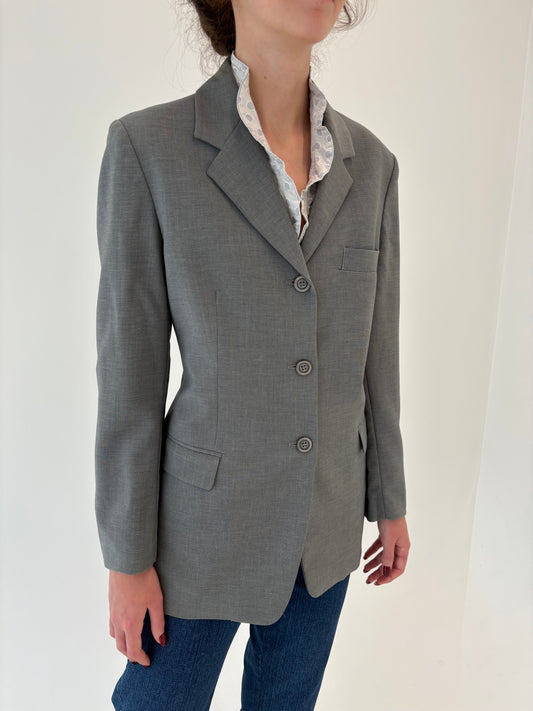 Sacou italian din lana pura certificată extrafina în croi lung ușor cambrat