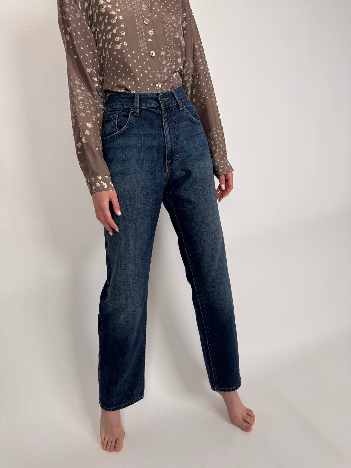 Jeanși tall vintage Calvin Klein darker wash straight leg