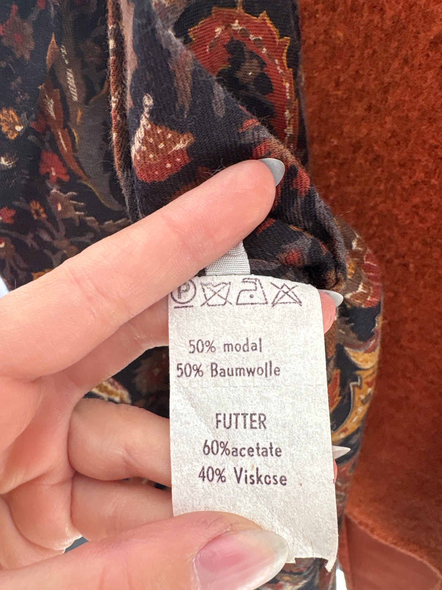 Fustă vintage cu print paisley în culori superbe de toamnă