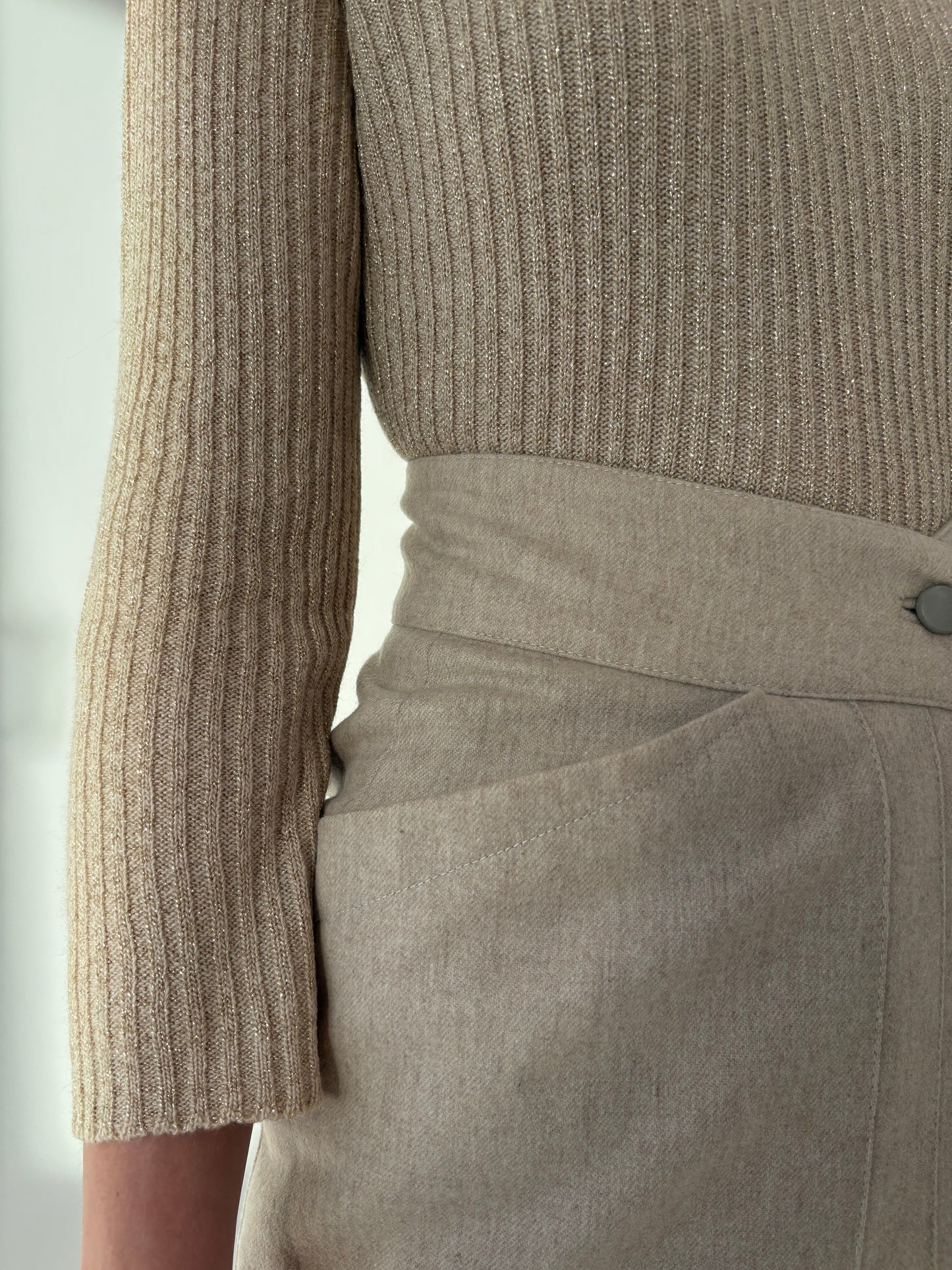 Fustă de designer luxury vintage Claude Montana în croi elaborat