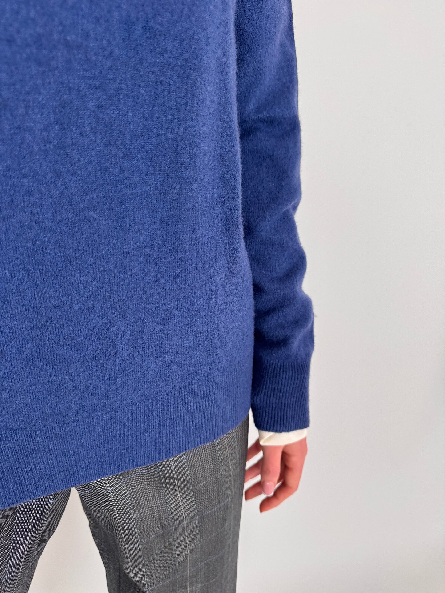 Pulover italian jeans blue din cașmir și lana extrafina
