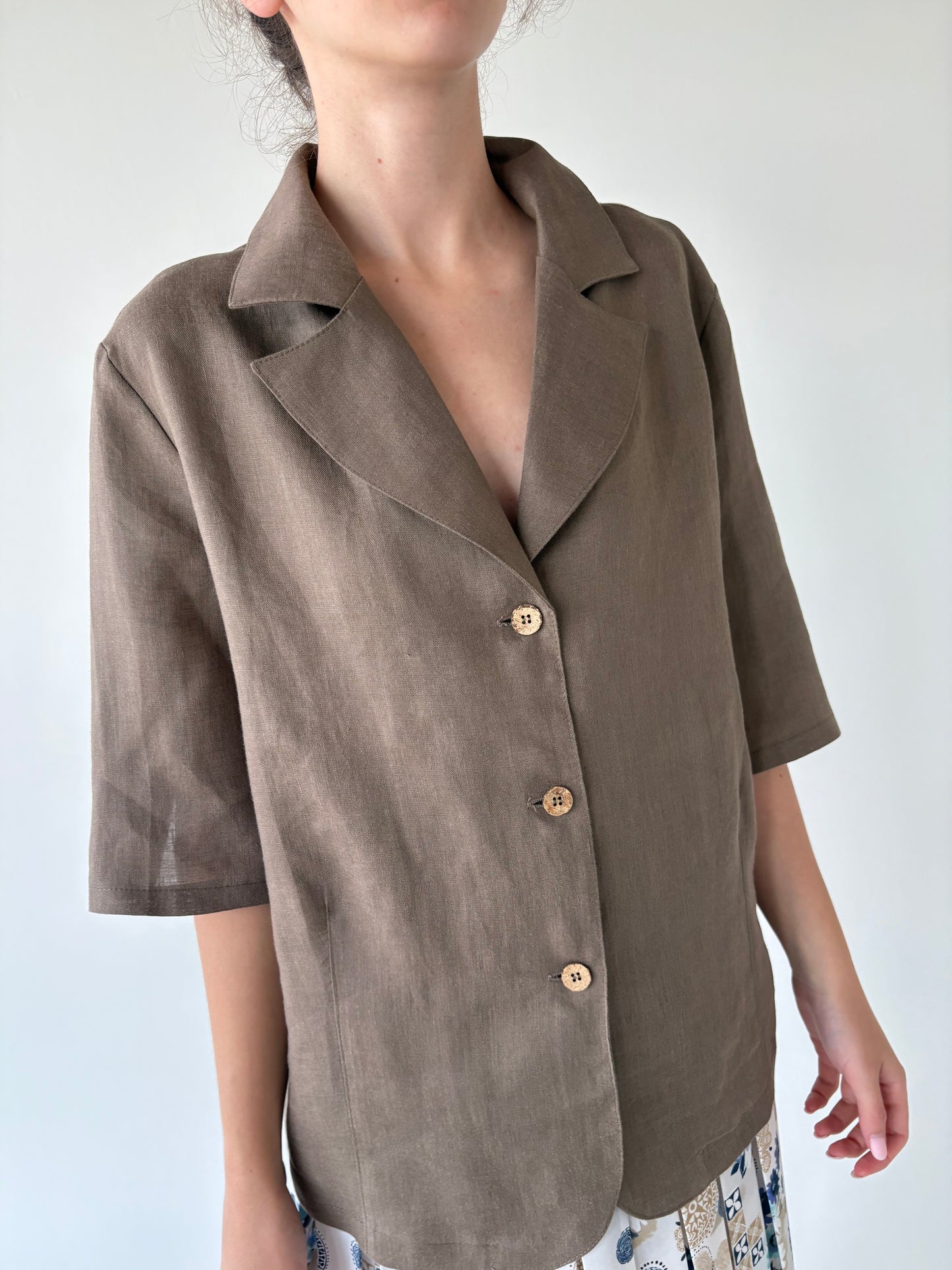 Sacou italian din in premium taupe brown