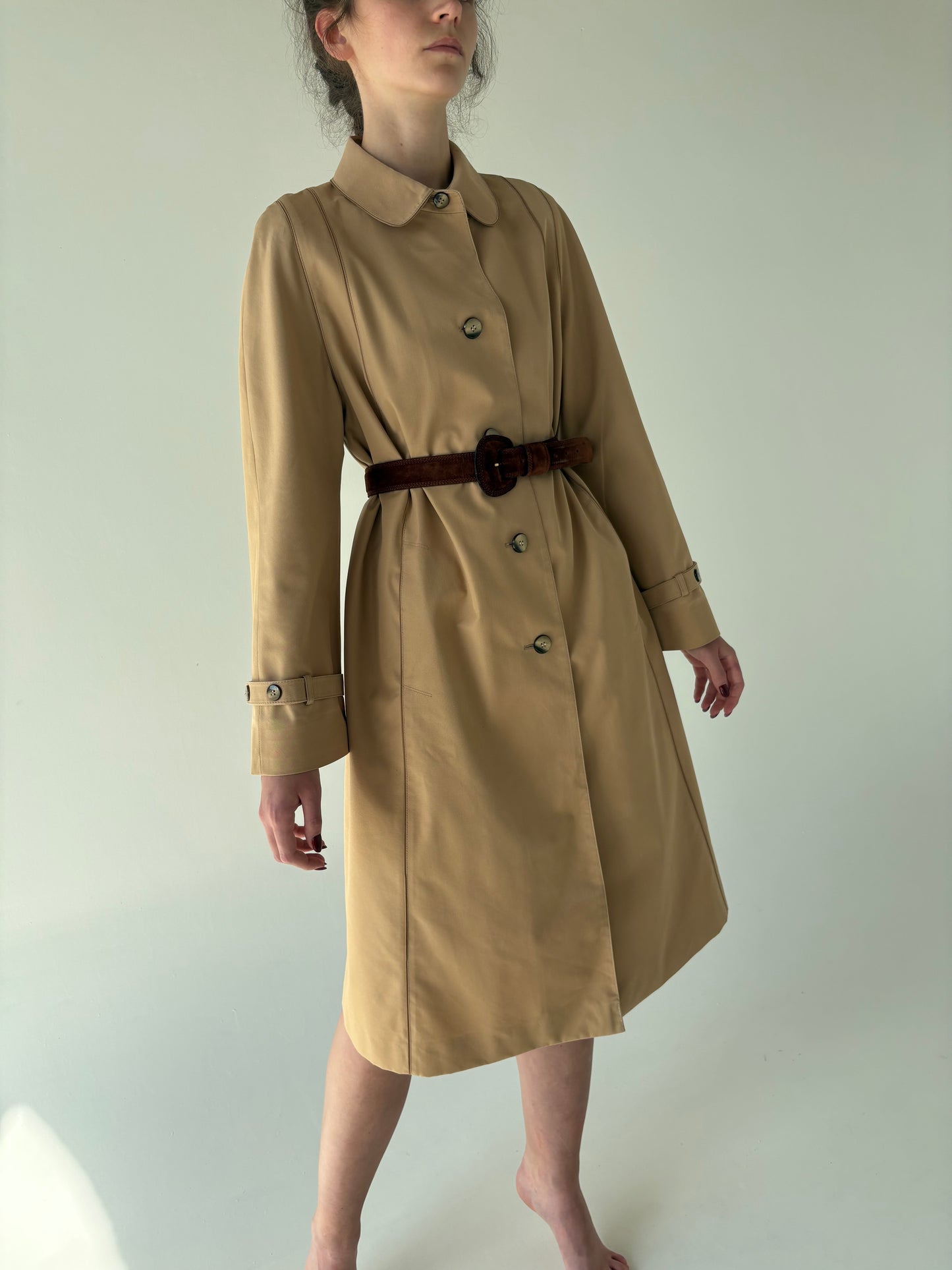 Trench old vintage camel impermeabil anii 70