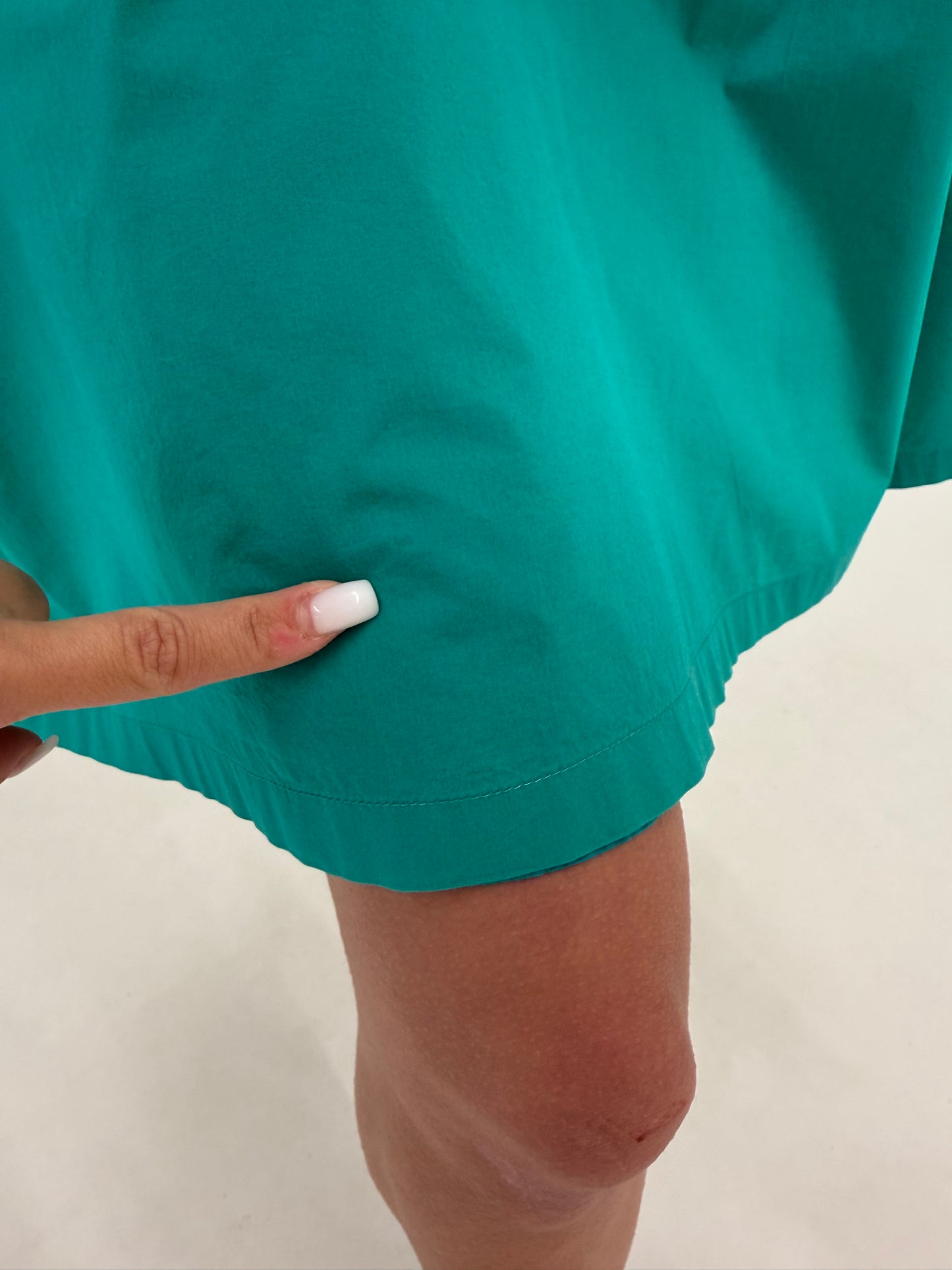 Rochie Max Mara aqua green din poplin excepțional de bumbac cu talie marcată