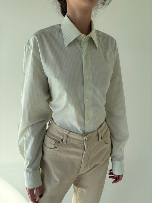 Cămașa cu dungi fine în culori pudrate de brand luxury Milla Schon