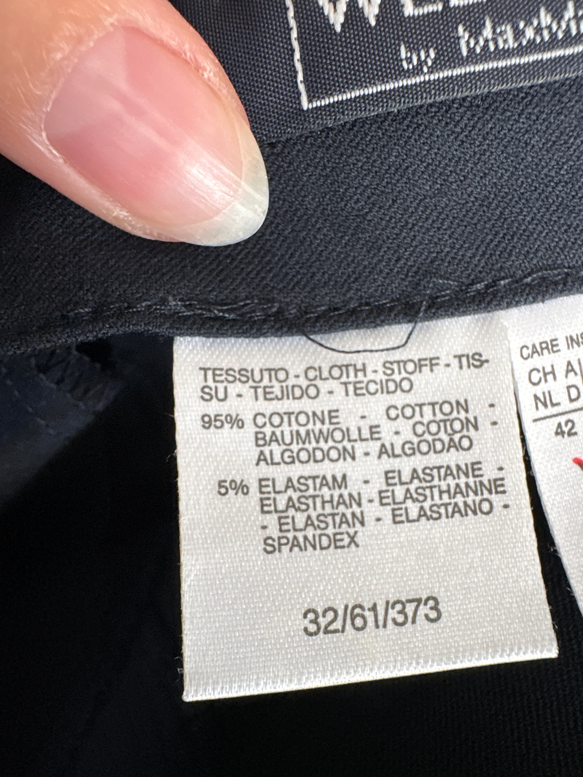 Fustă Navy Max Mara din bumbac modelator ultra confort cu talie ultra înaltă