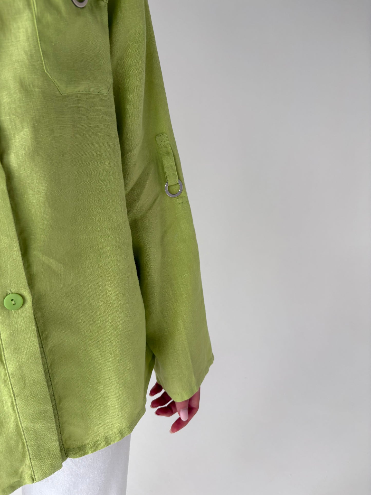 Cămașa luxury Luisa Spagnoli din in verde crud