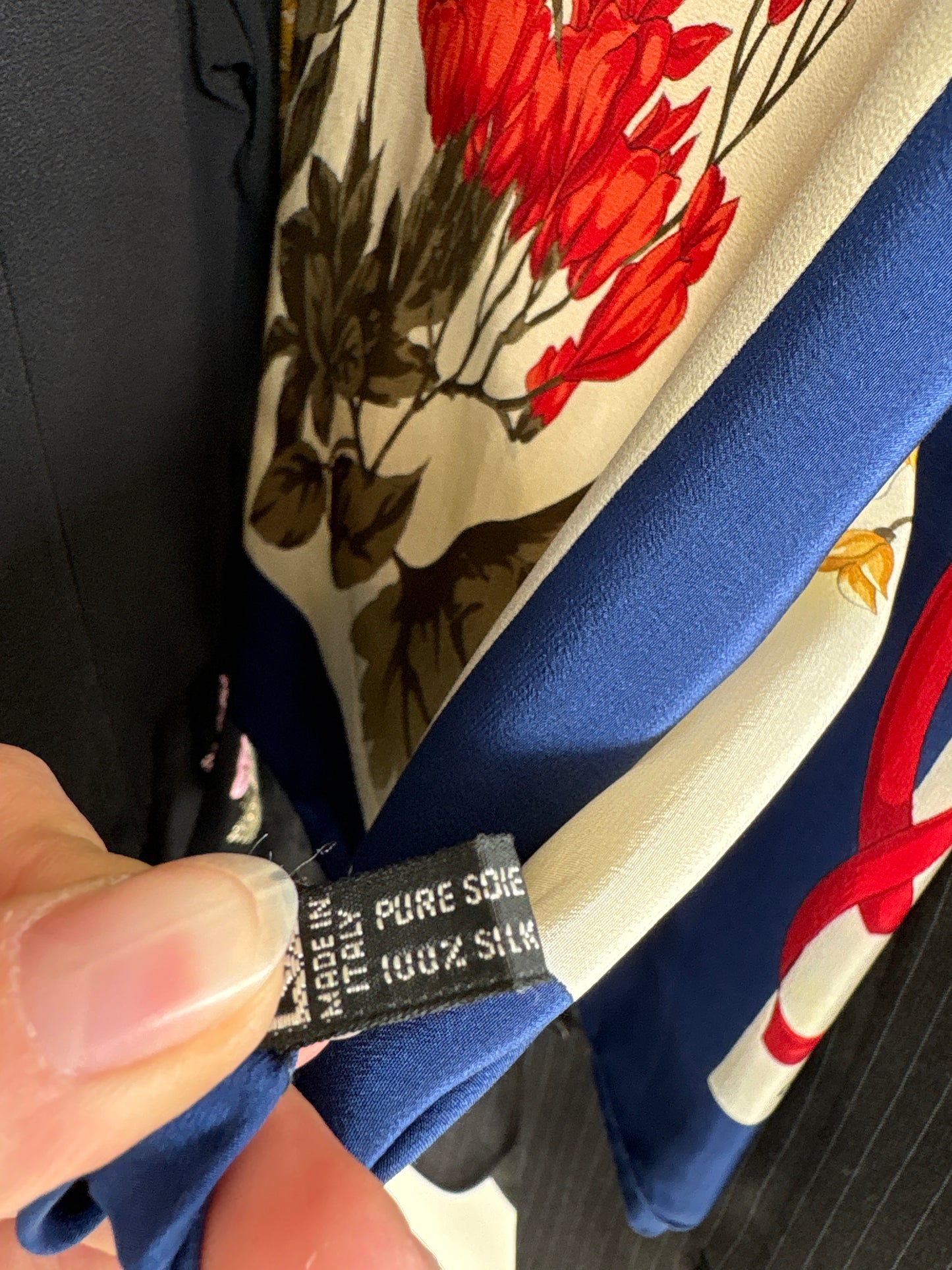 Eșarfă XL cu print floral superb din mătase naturală