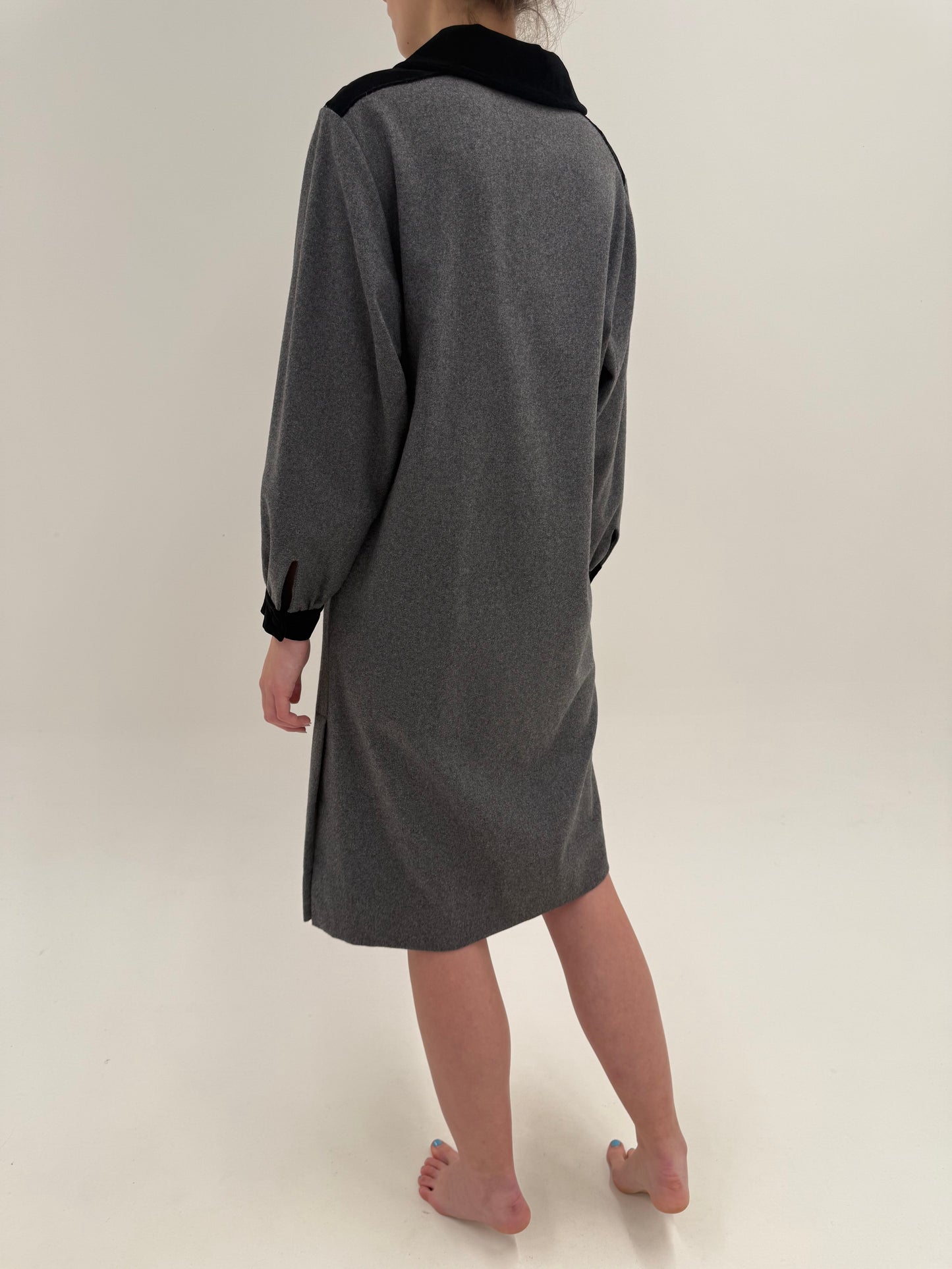 Rochie Old vintage late 70s din flanel de lana extrafina