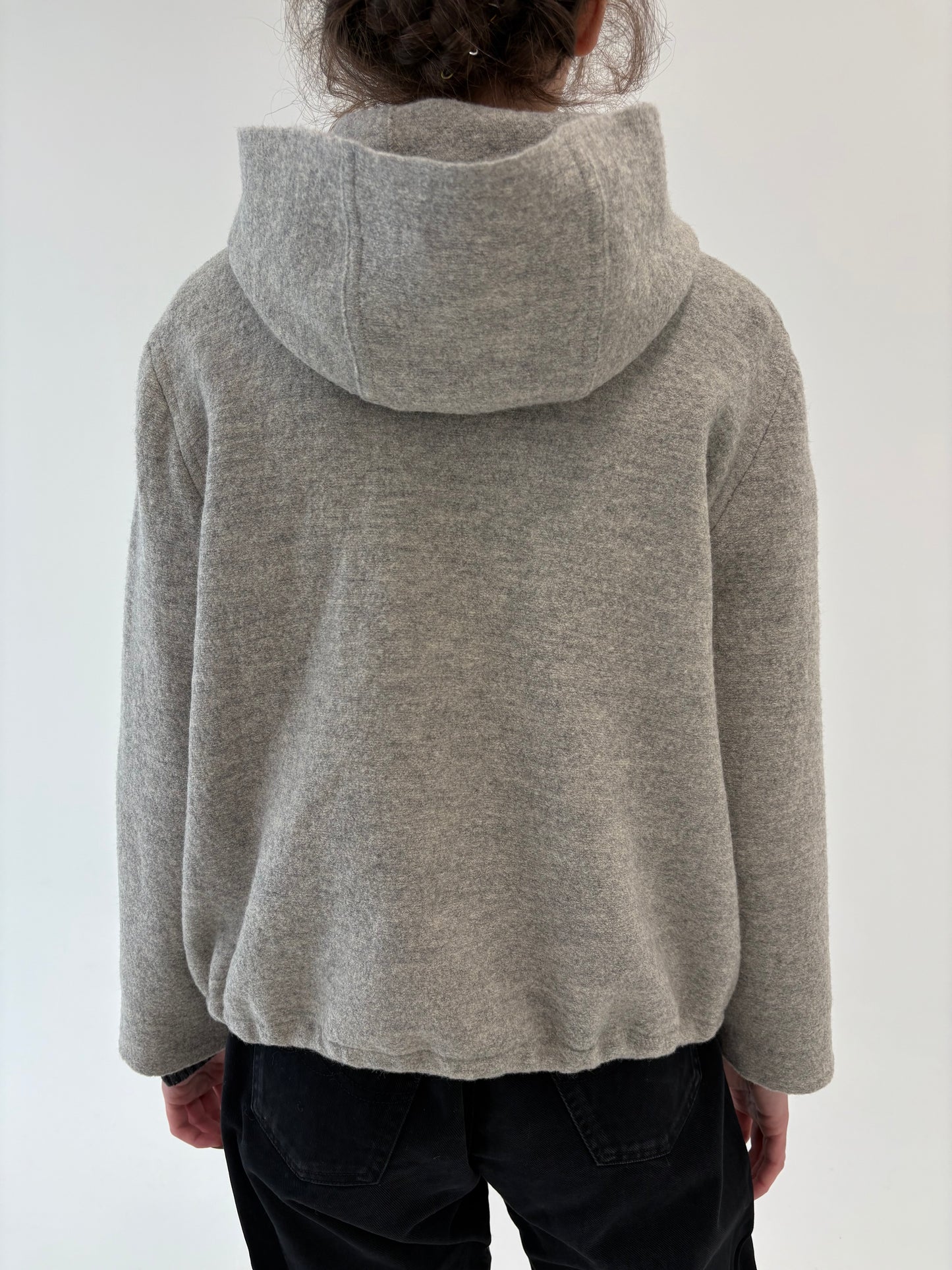 Jacheta cu glugă din boiled wool petite cu influențe sport