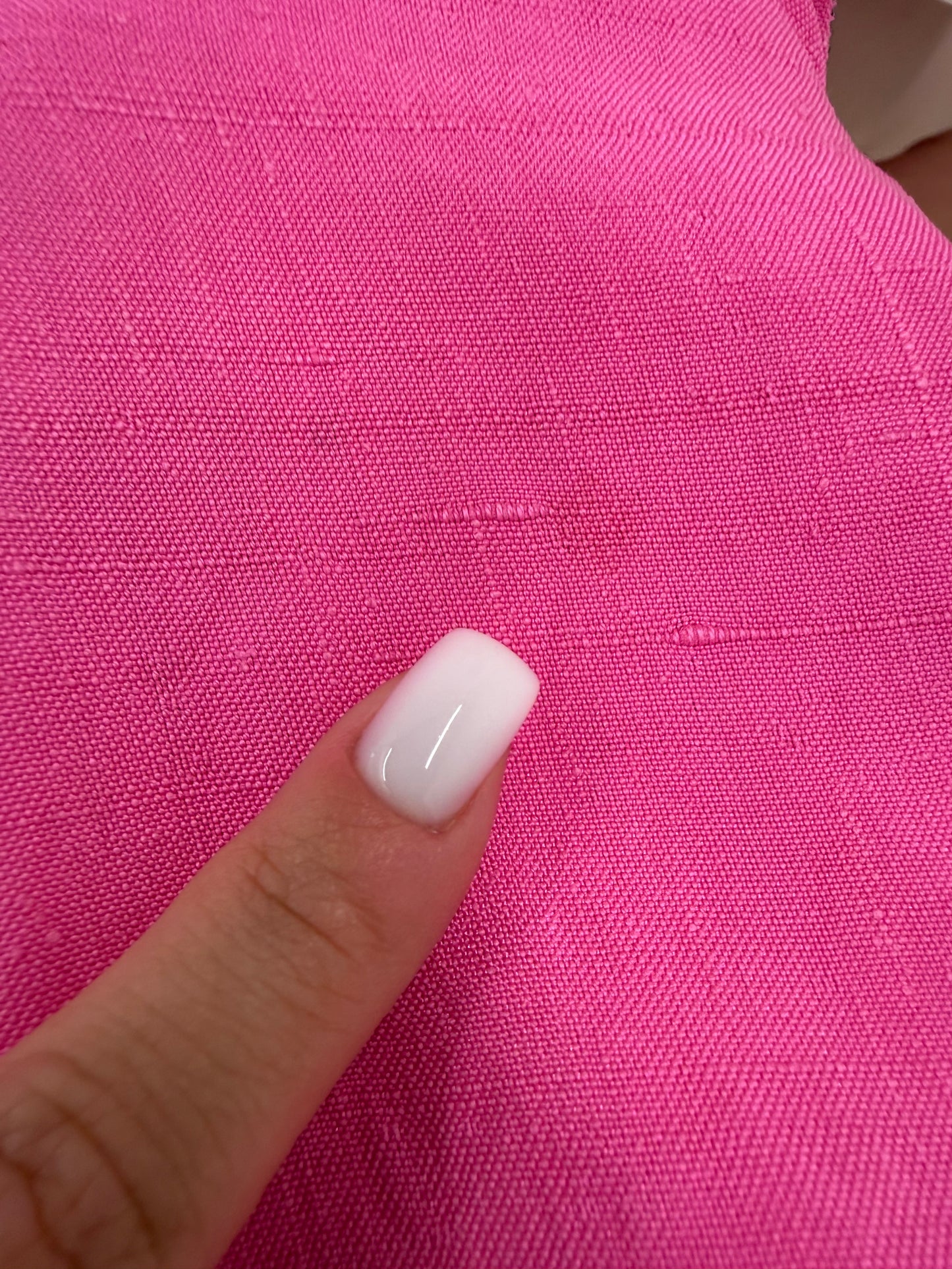 Fustă vintage electric pink din pânză excepțională de in cu talie ultra înaltă