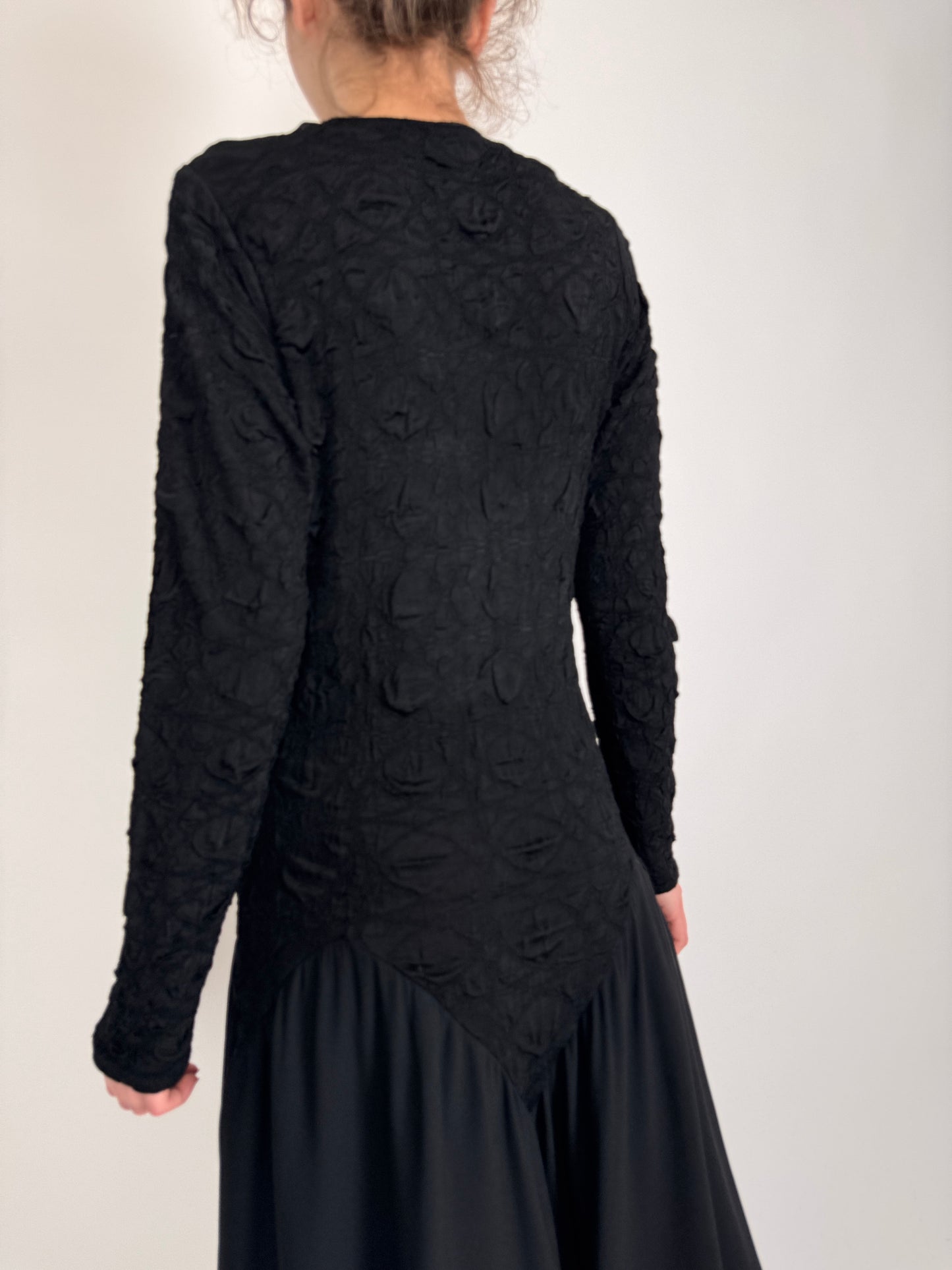 LBD vintage cambrata elastică cu aplicații de dantelă macrame