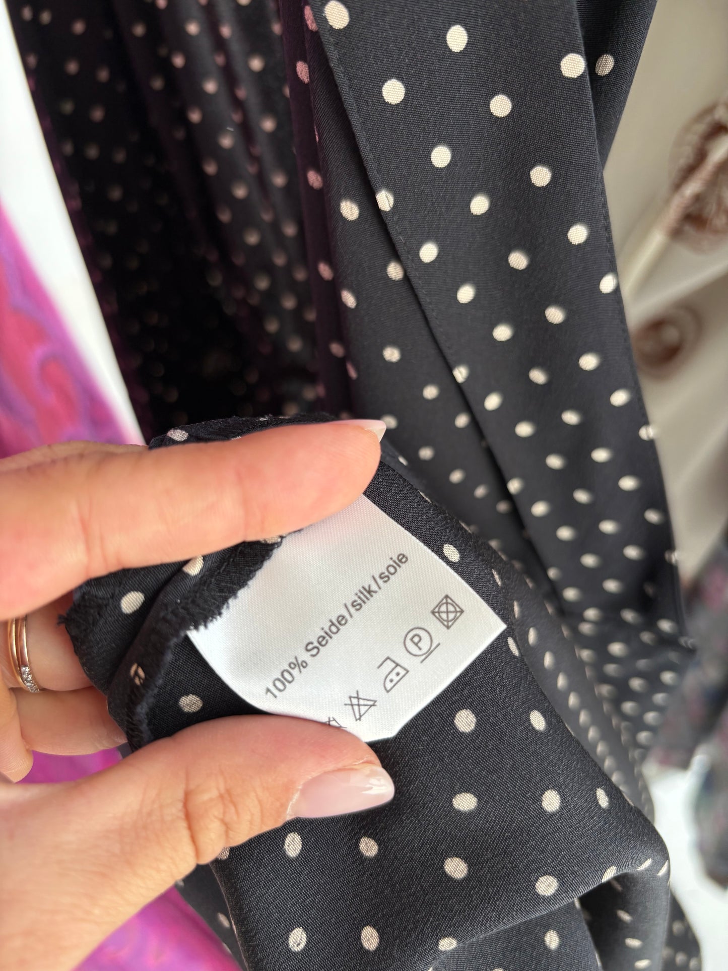 Rochie Maxi luxury Madeleine din mătase naturală cu buline de la zi la seară