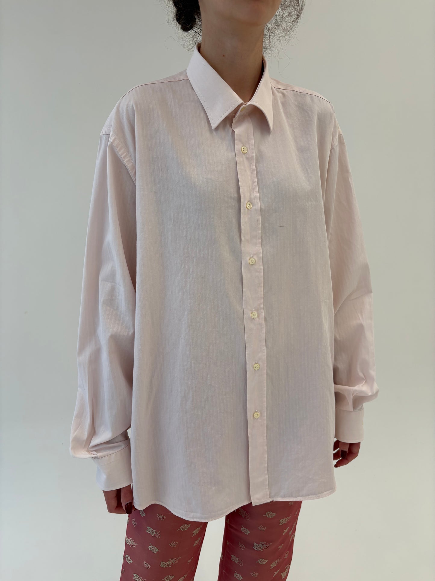 Cămașa luxury Feraud powder Pink din poplin texturat plin