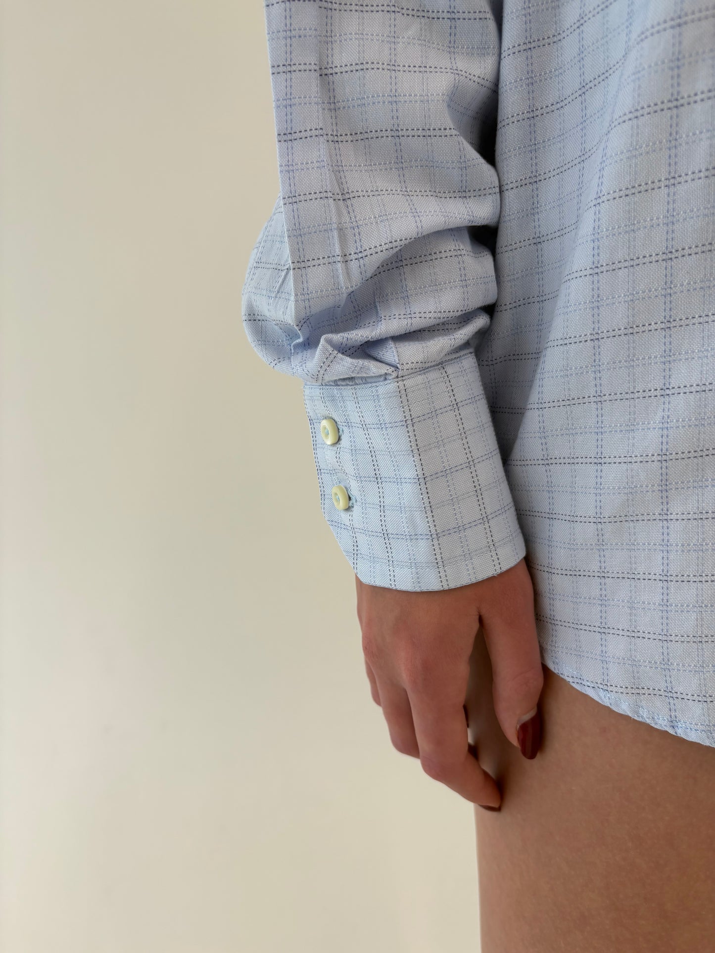 Cămașa premium baby blue din poplin gros de bumbac în croi actual