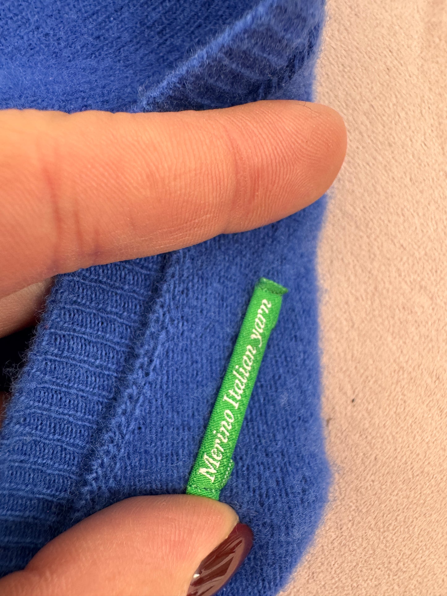 Pulover cobalt blue din lana merino extrafina