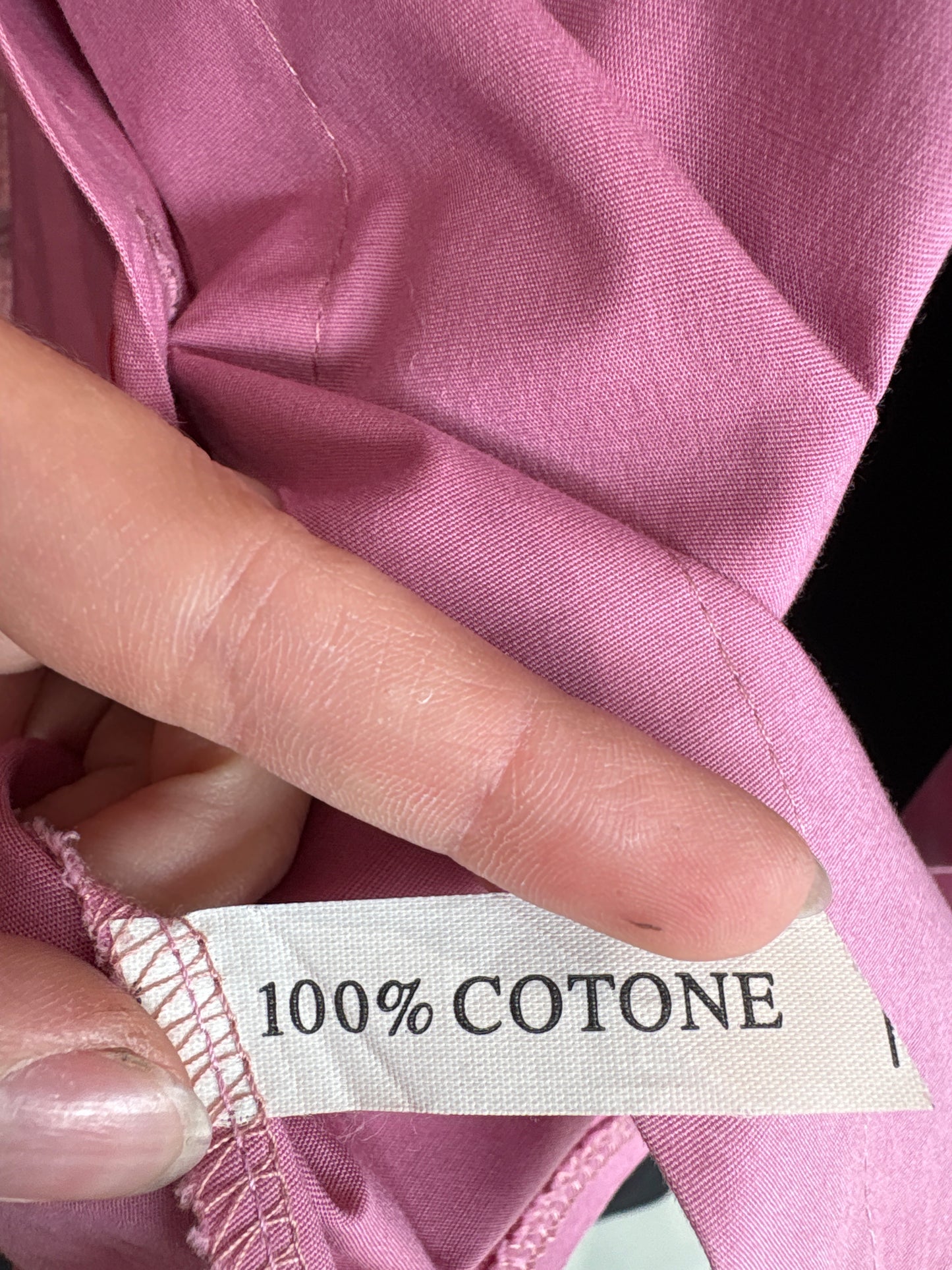 Cămașa dusty pink din poplin plin de bumbac în croi ușor cambrat