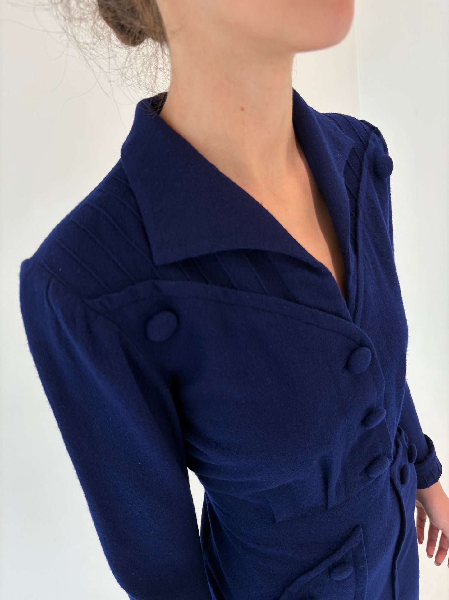 Rochie Old vintage de colecție sfârșit de ani 40 din lana extafina