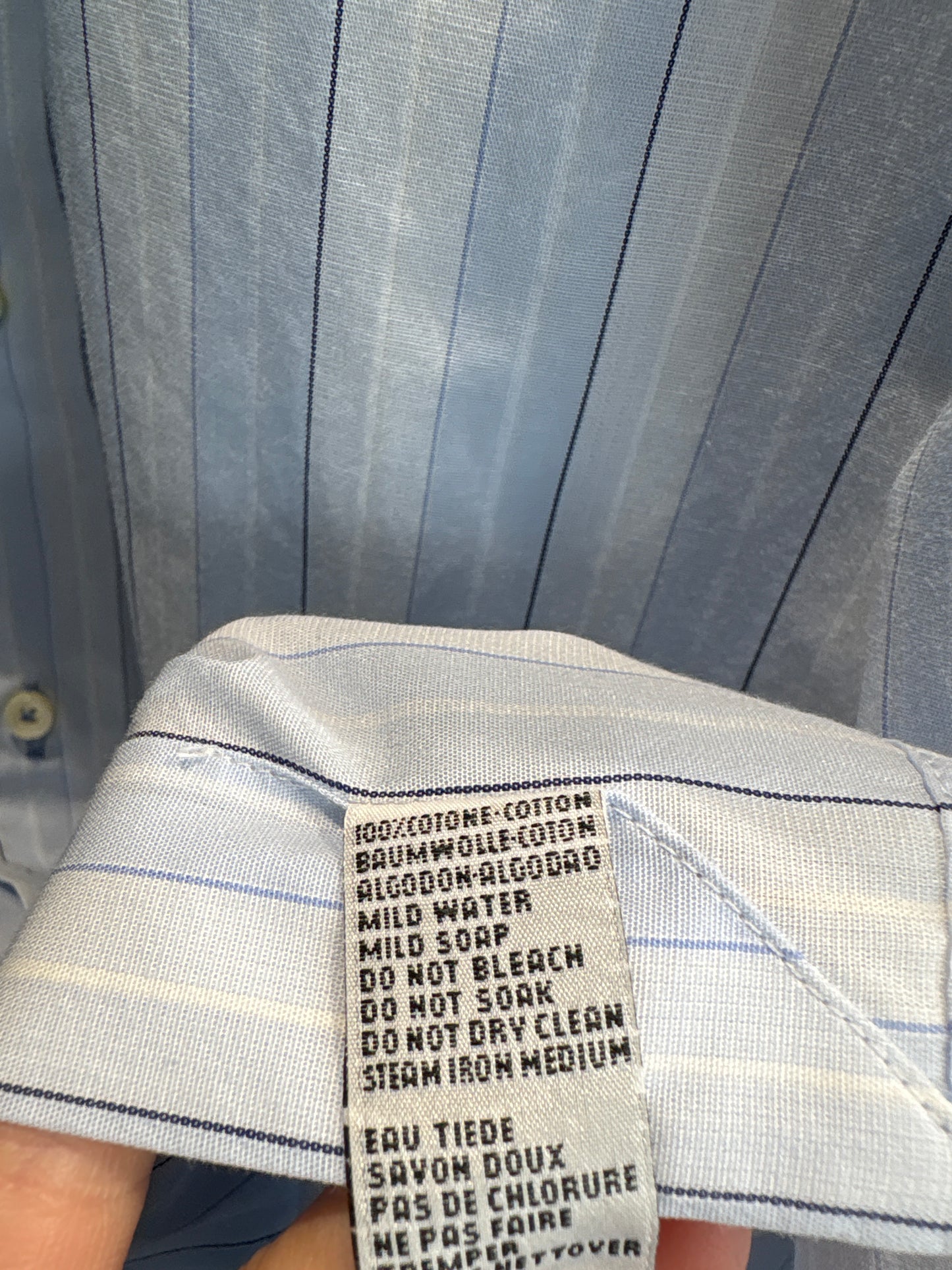 Cămașa baby blue din poplin gros de bumbac structurat
