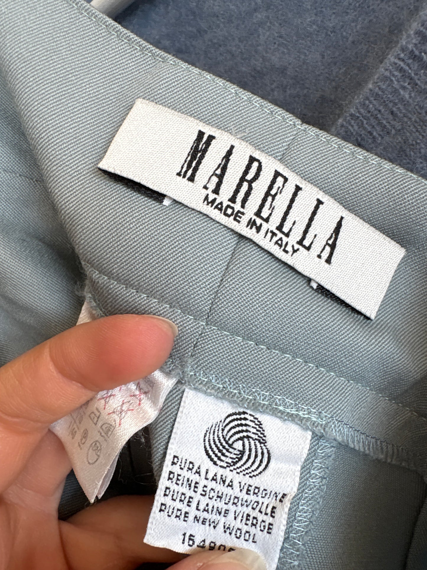 Pantaloni țigaretă Marella by Max Mara baby blue din lana extrafina