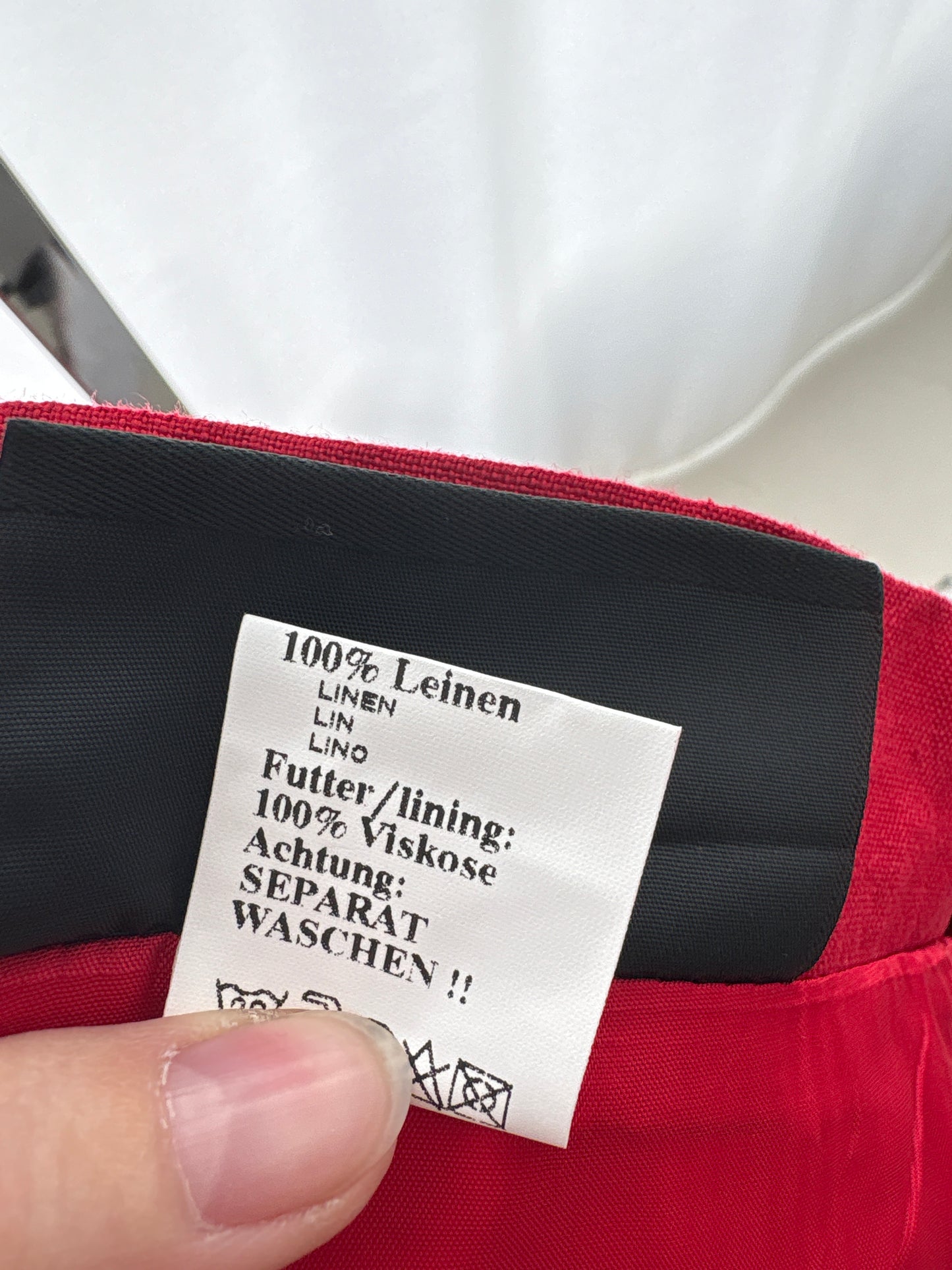 Fustă maxi creion roșu clasic din pânză excepțională de in