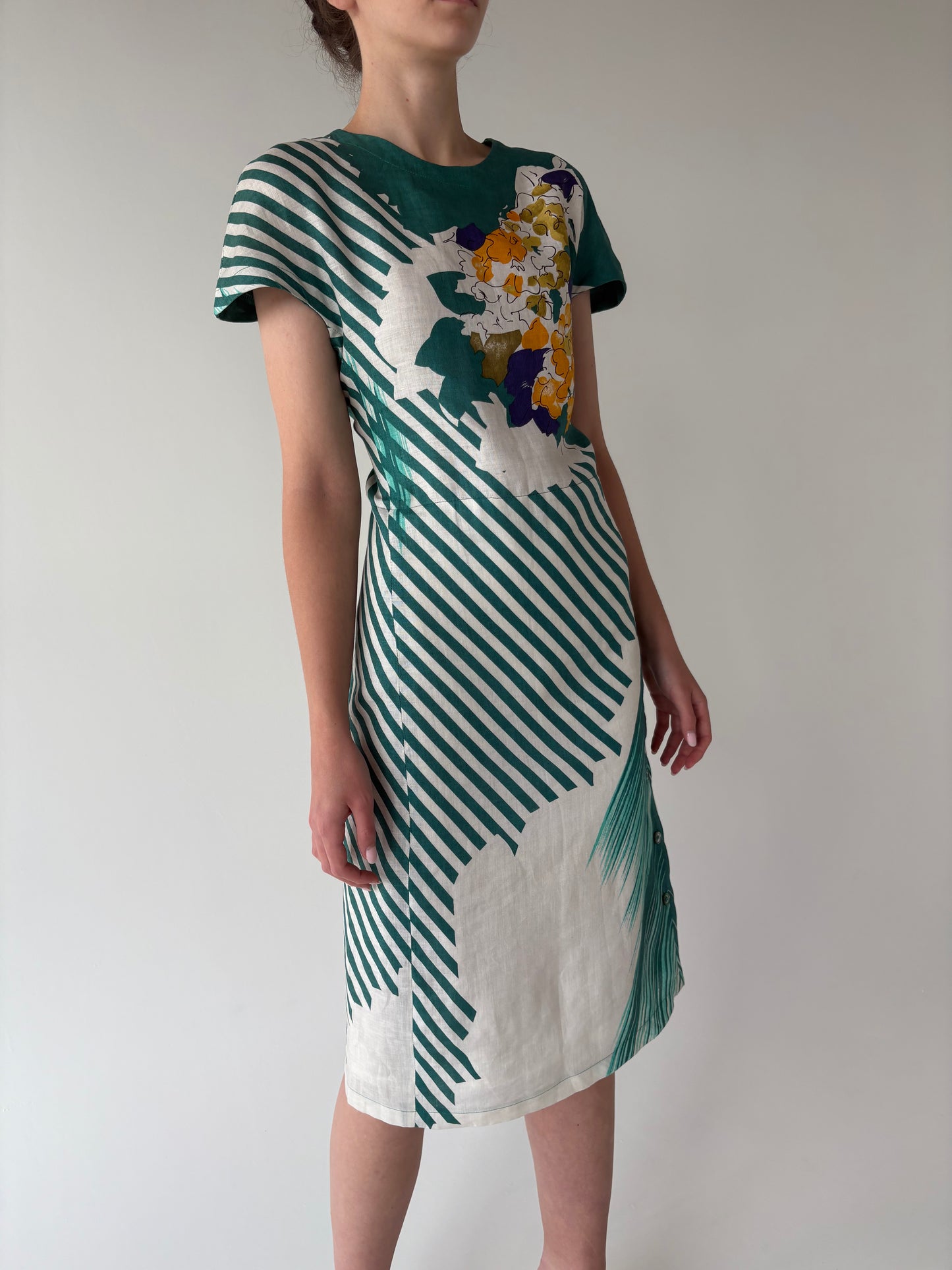 Rochie premium italiană nouă cu etichetă din in 100%