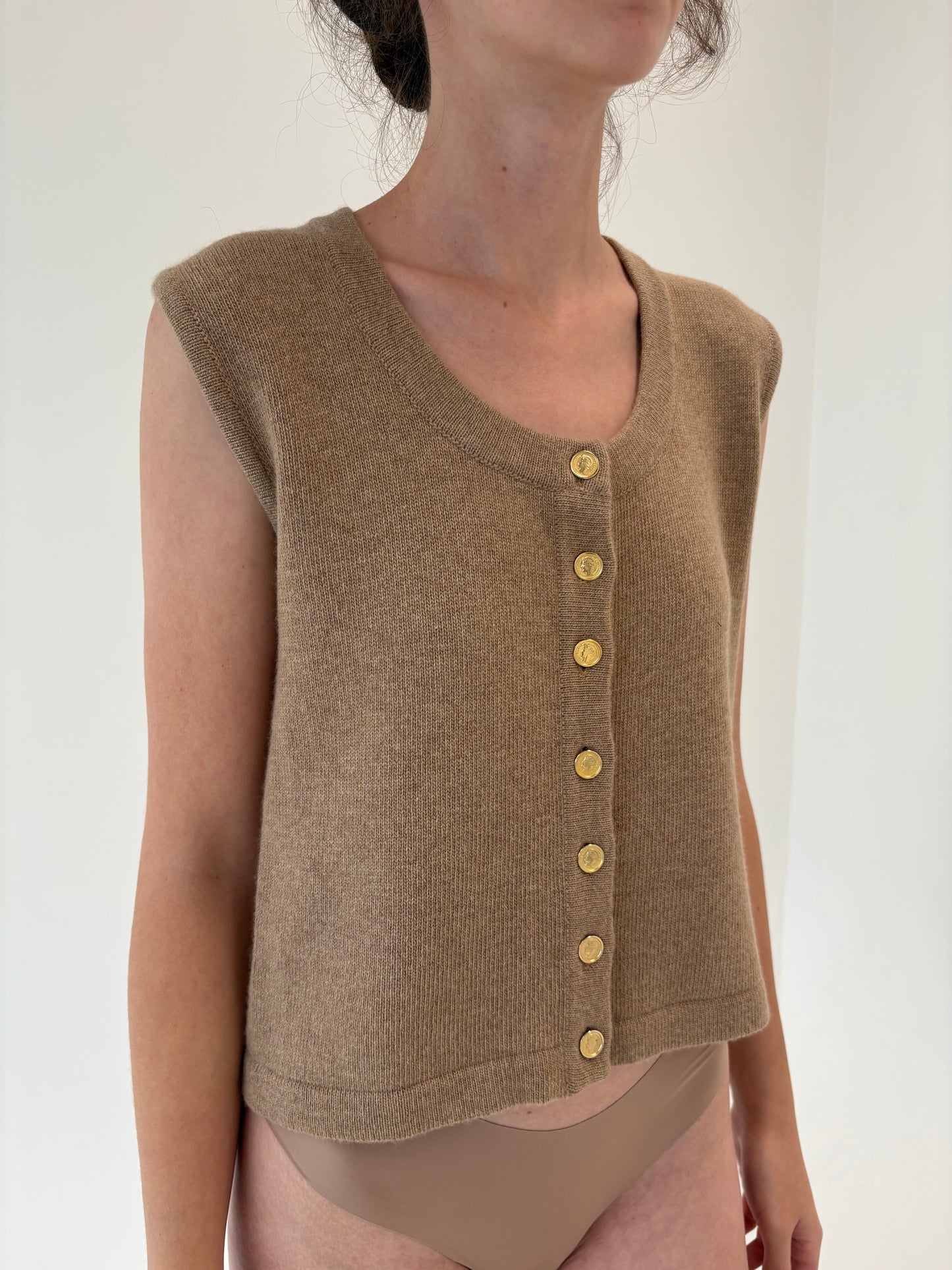 Set camel de gramaj mare excepțional din lana merino, Angora și cașmir