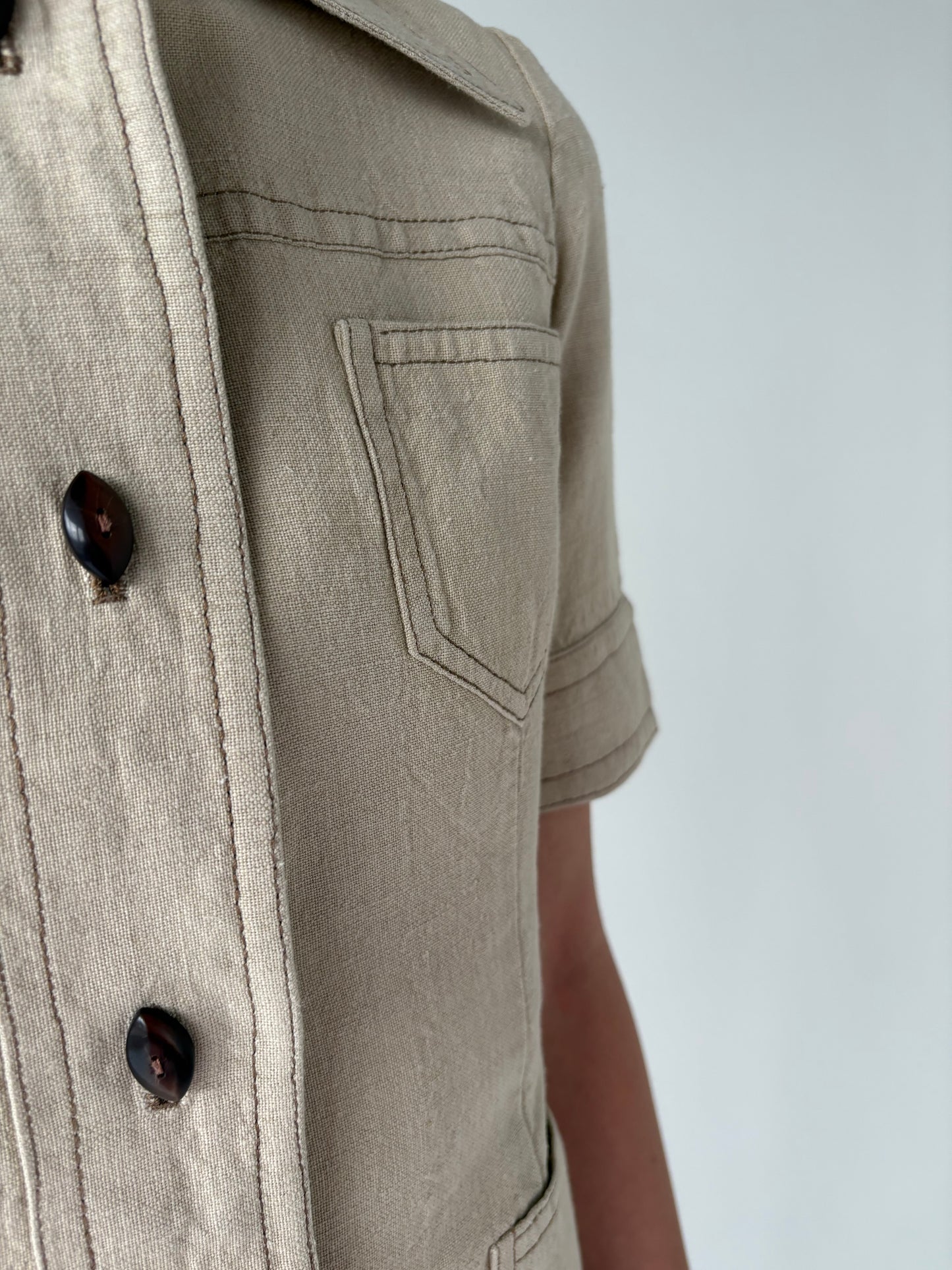 Sacou vintage safari din anii 70 in stil Yves Saint Laurent