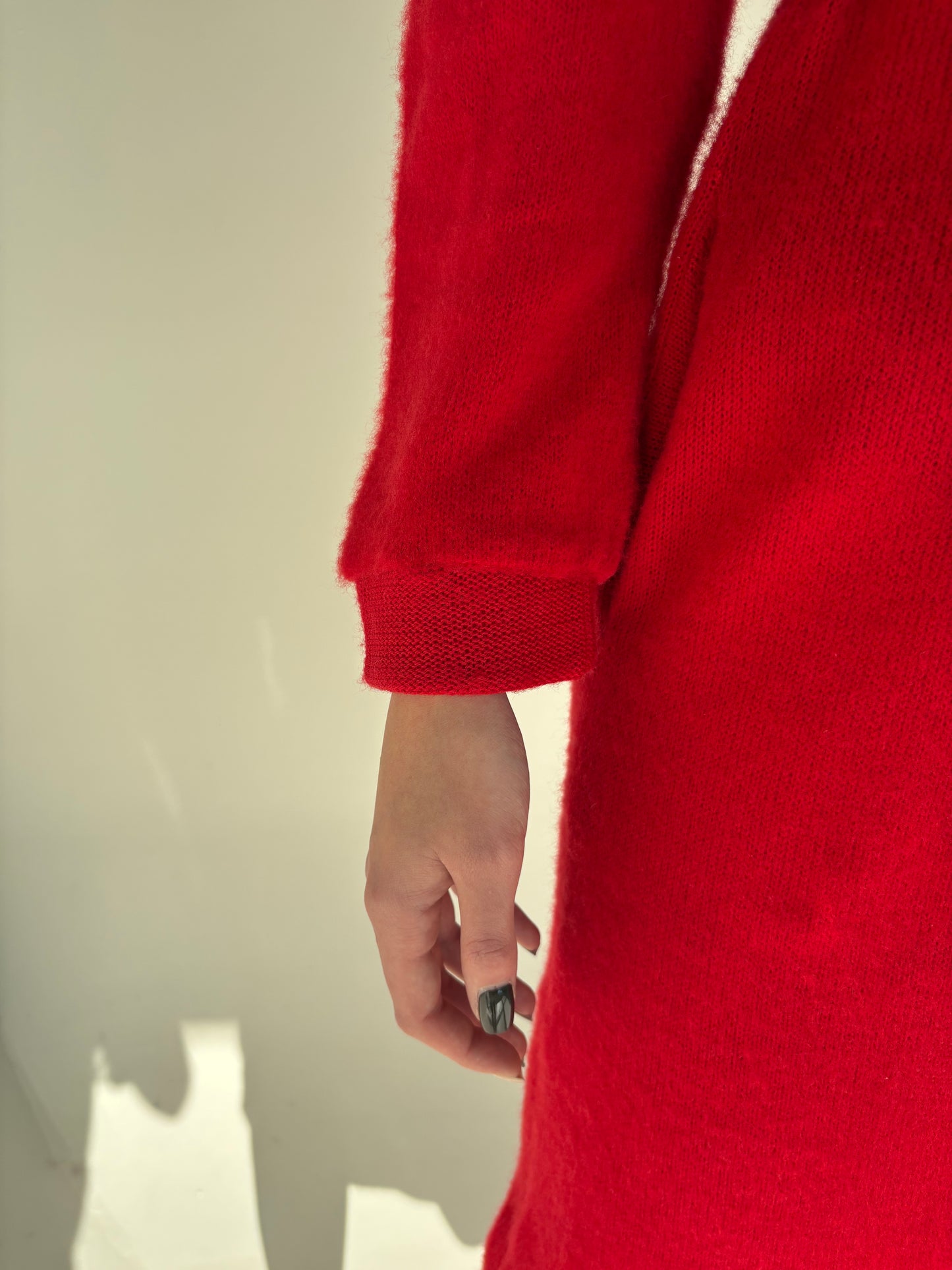 Halat high end italian din lana extrafina cherry red