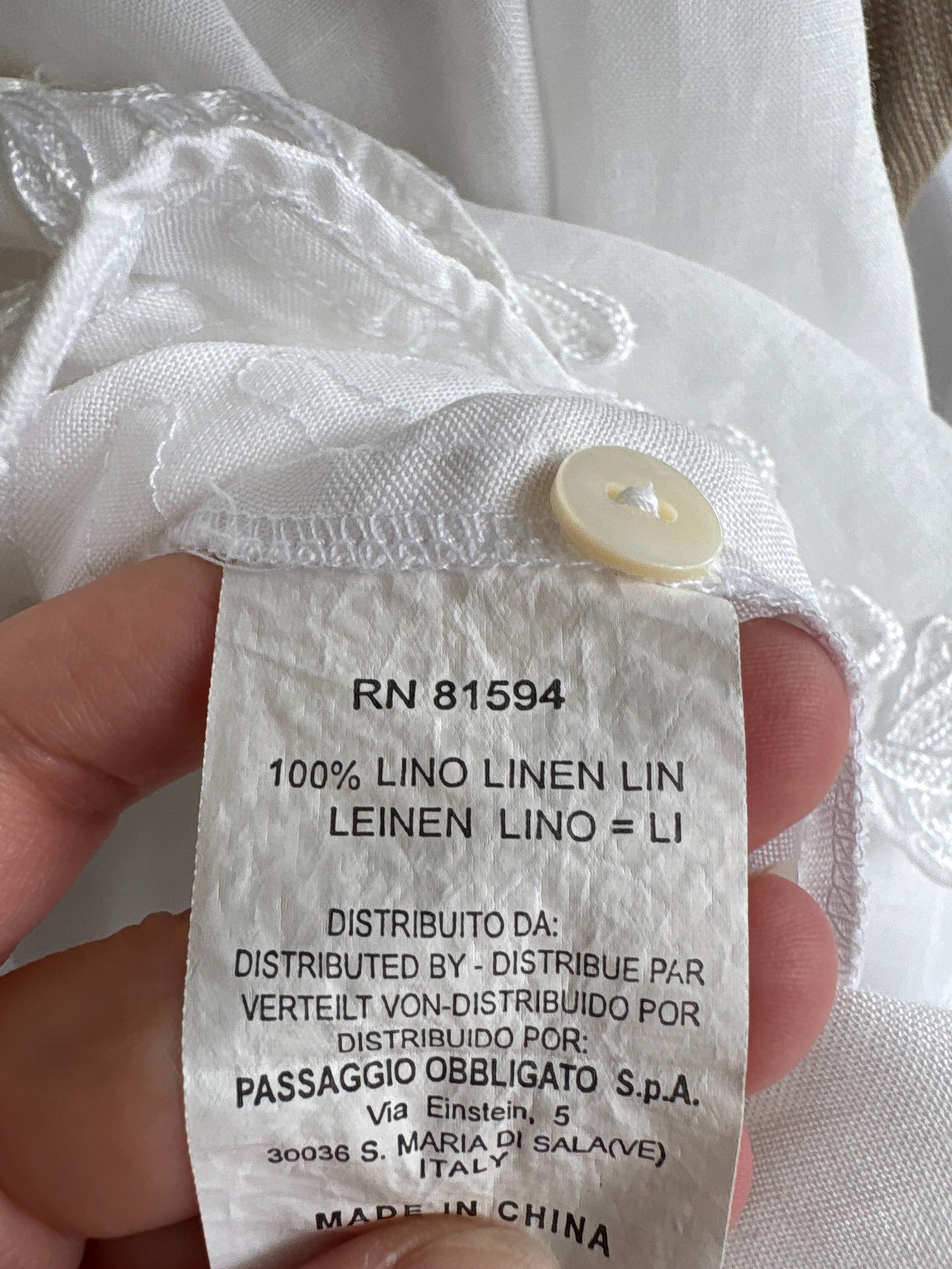 Cămașa luxury din in Nara Camicie cu aplicații 3D