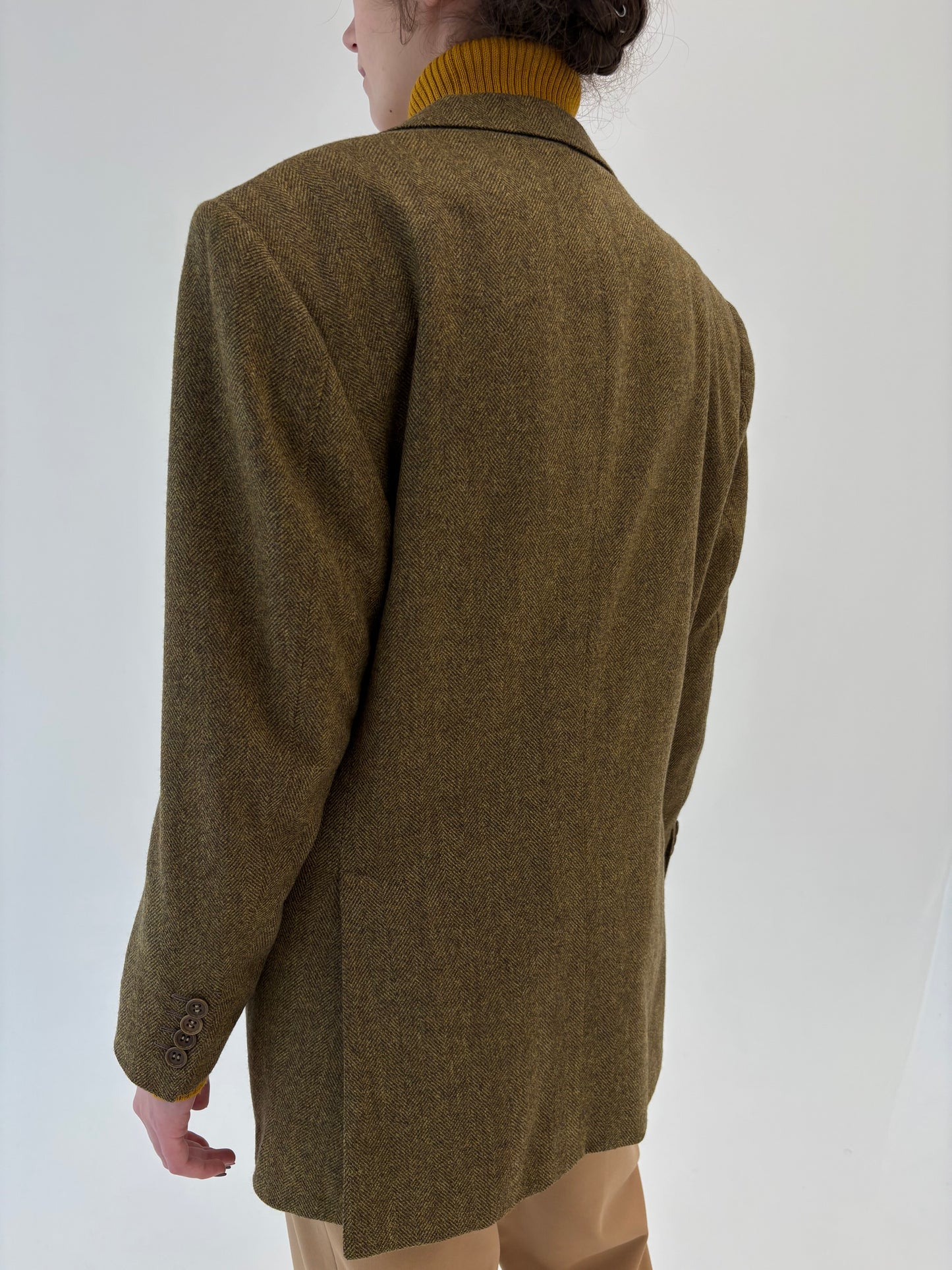 Sacou petite ultra luxury chevron Alta Moda din stofă Savile Row London