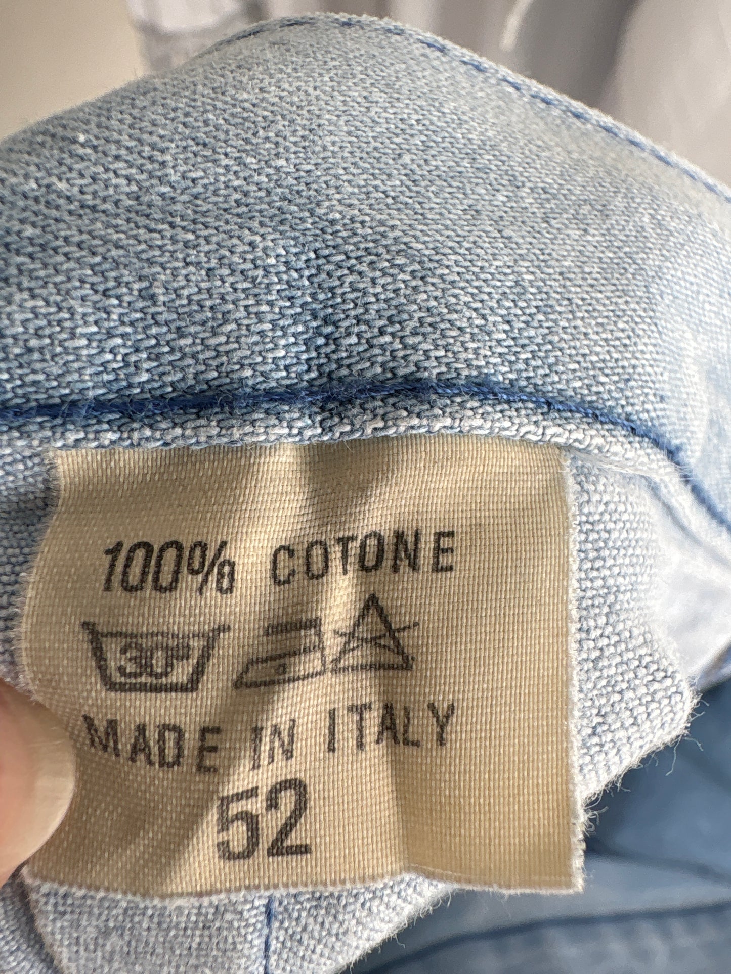 Fustă vintage italienească din Jeans de vară light wash cu buzunare