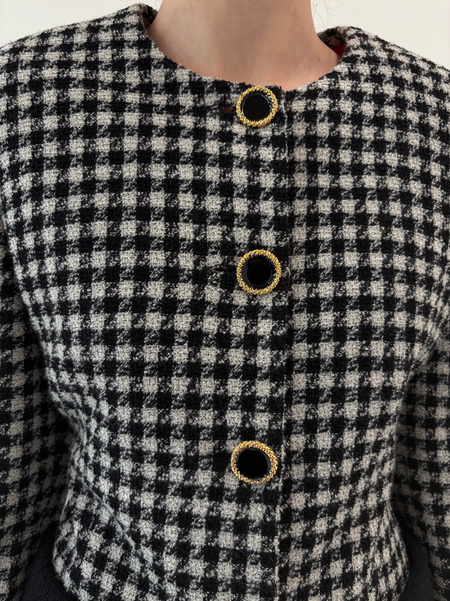 Sacou vintage italian in stil Chanel din tweed excepțional de lana