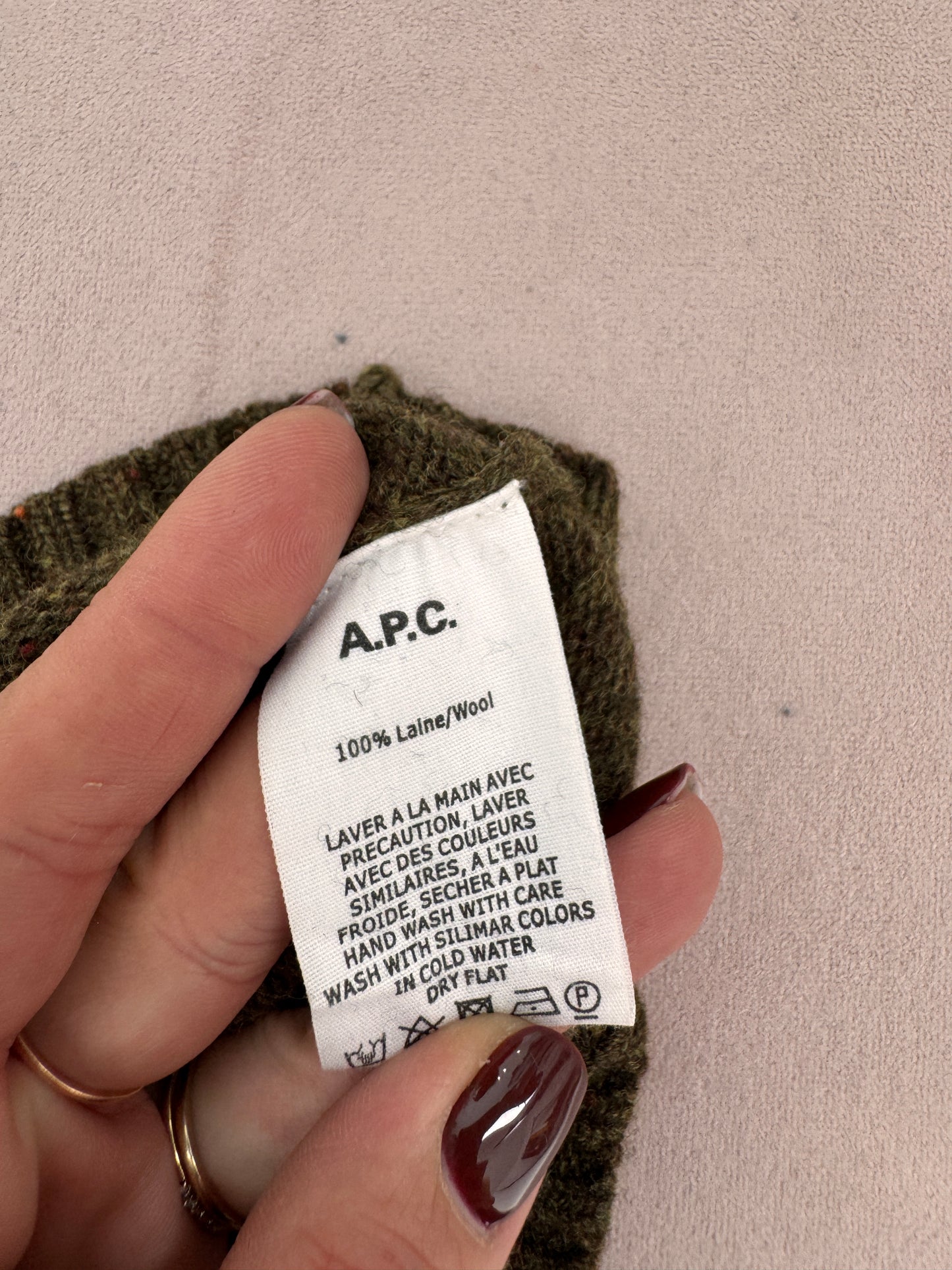Pulover de brand luxury A.P.C din lana extrafina cu efect curcubeu