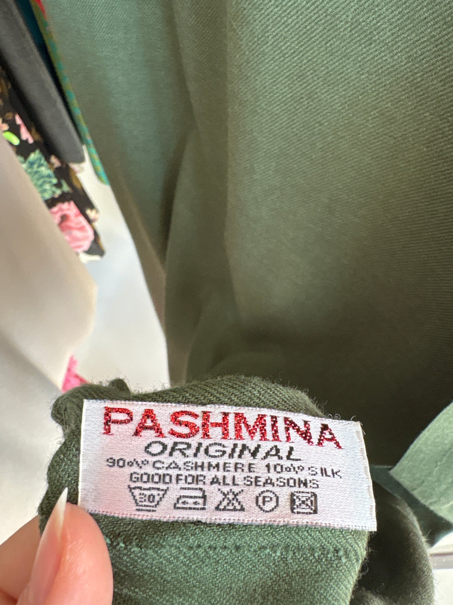 Shawl XXL forest green din cașmir și mătase naturală