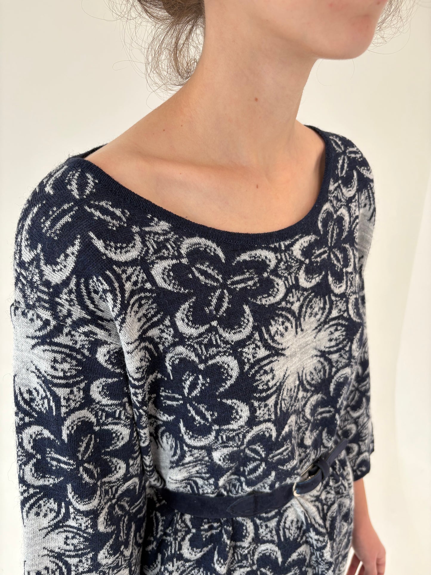 Rochie din jerse de lana merino extrafina de gramaj mare