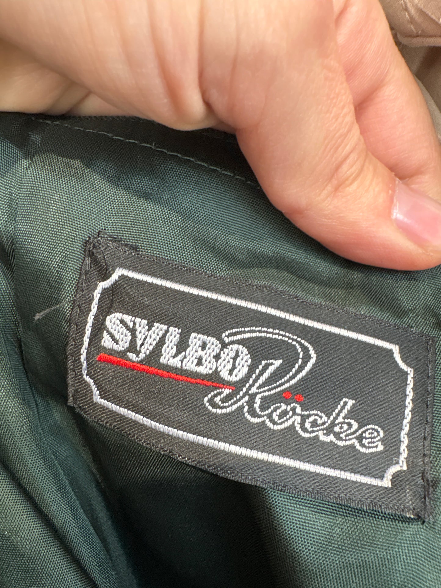Sacou vintage dark green gray din lana extrafina în croi ușor cambrat