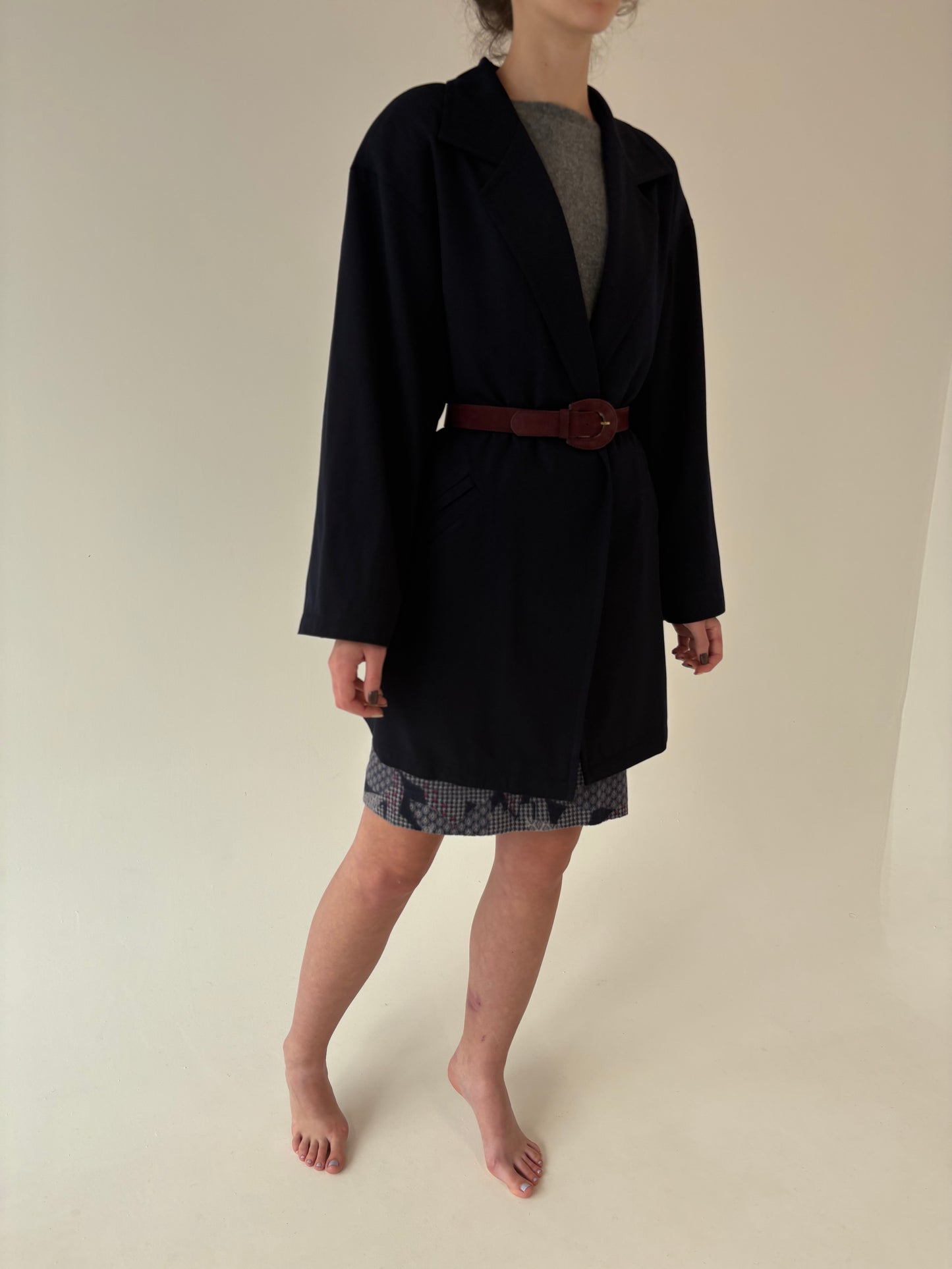 Pardesiu în stil Balenciaga de brand luxury plus size Marina Rinaldi din lana extrafina