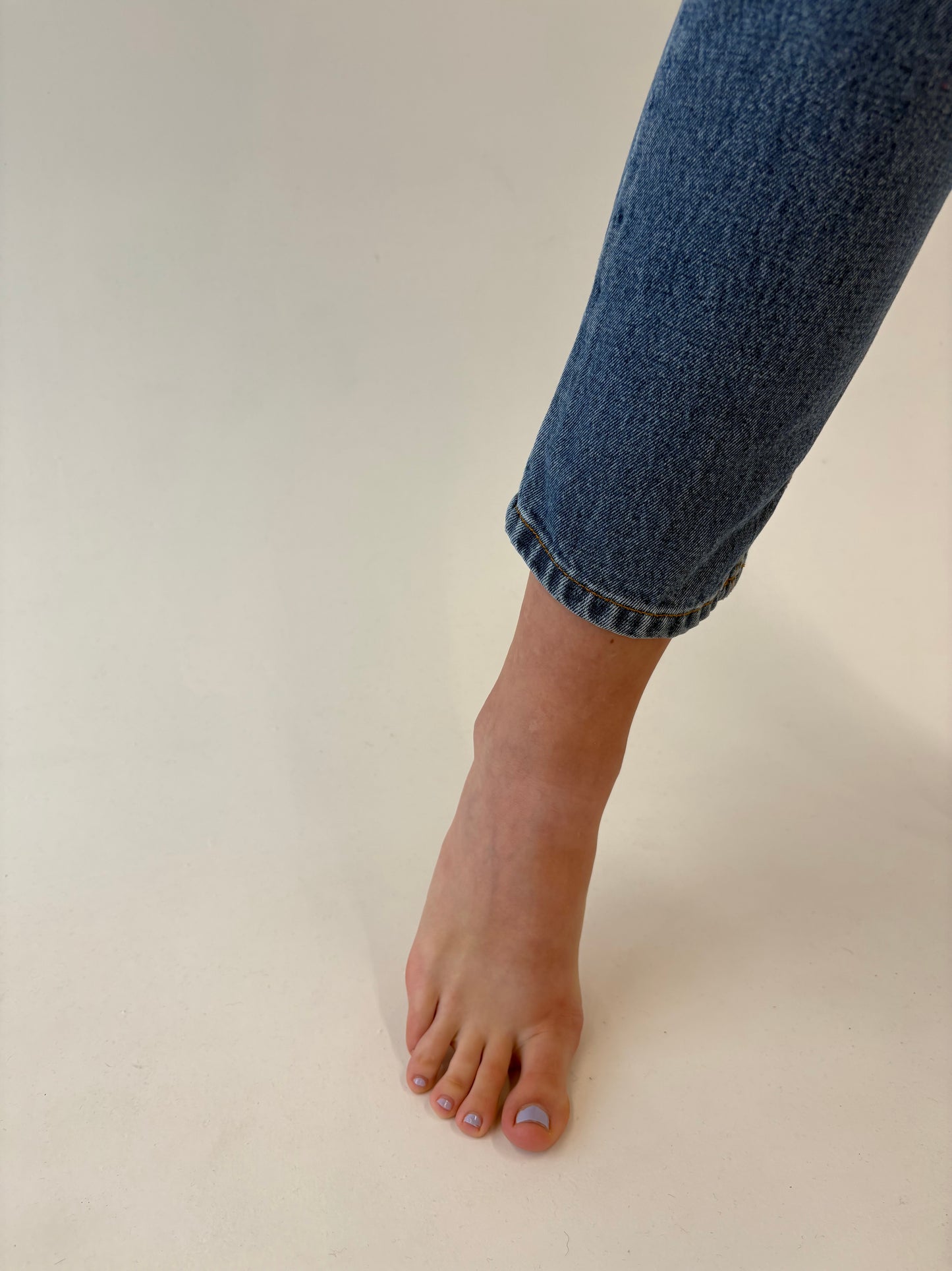 Jeans vintage premium clasic wash cu talie înaltă