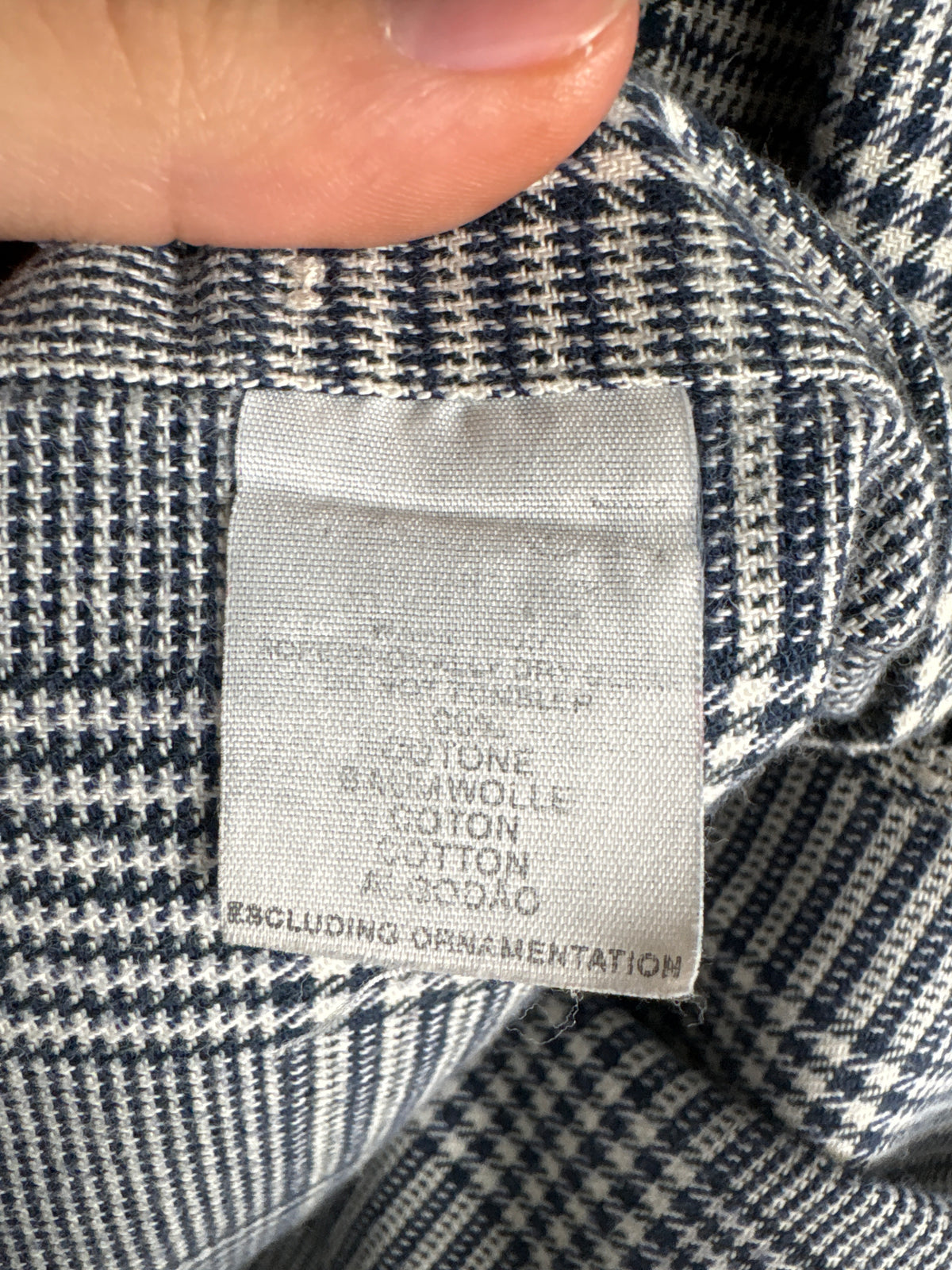 Cămașa groasă Trussardi button down din bumbac în carouri fine
