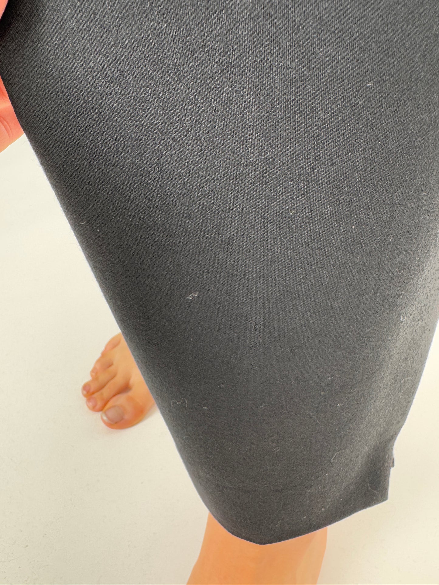Pantaloni negri din stfia de lana extrafina cu talie înaltă elastică