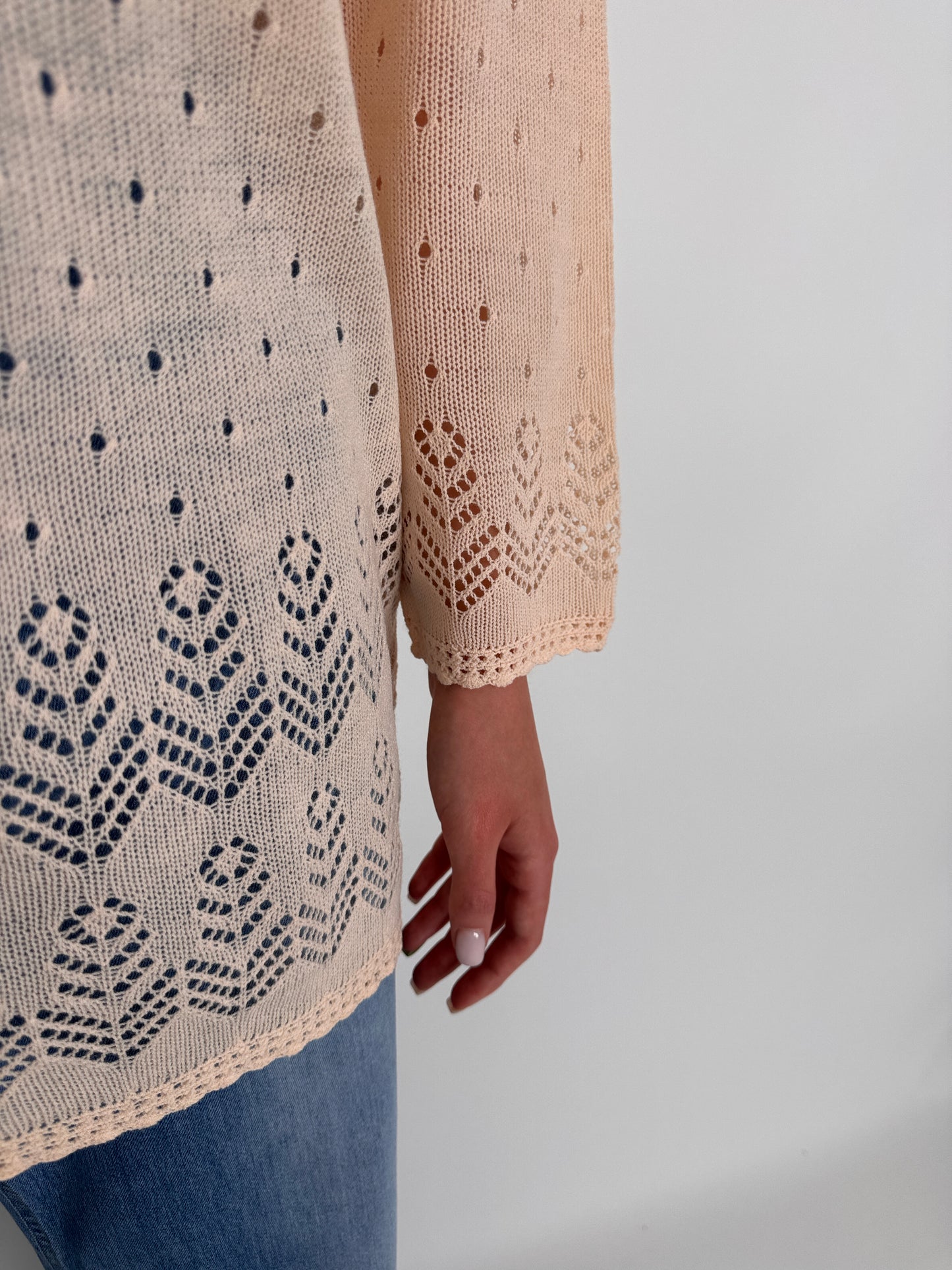 Top vintage bijuterie powder pink din jerse 100% mătase naturală