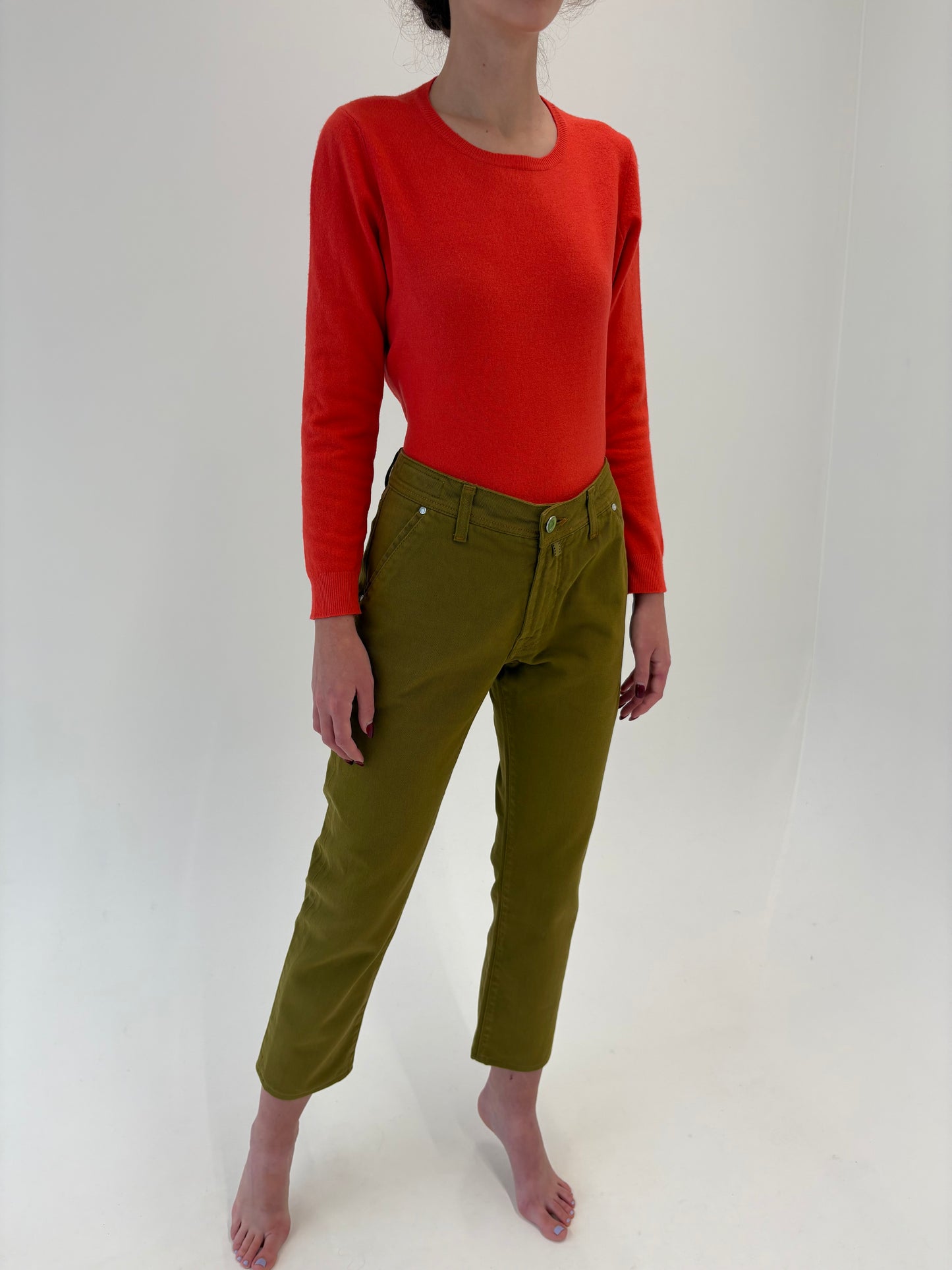 Jeans de brand luxury Jacob Cohen straight leg seaweed green