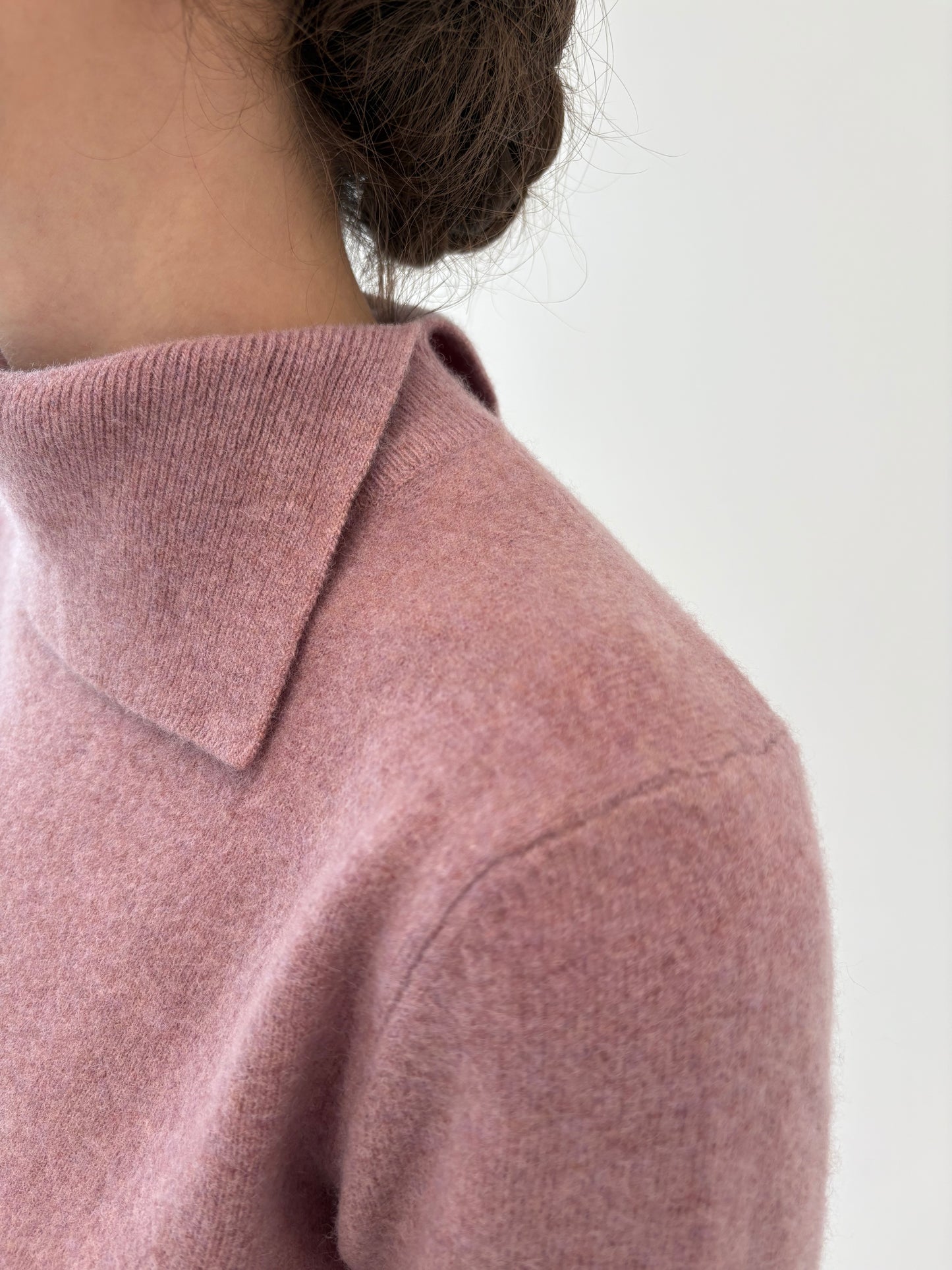 Maleta dusty pink din lana merino extafina de gramaj mare