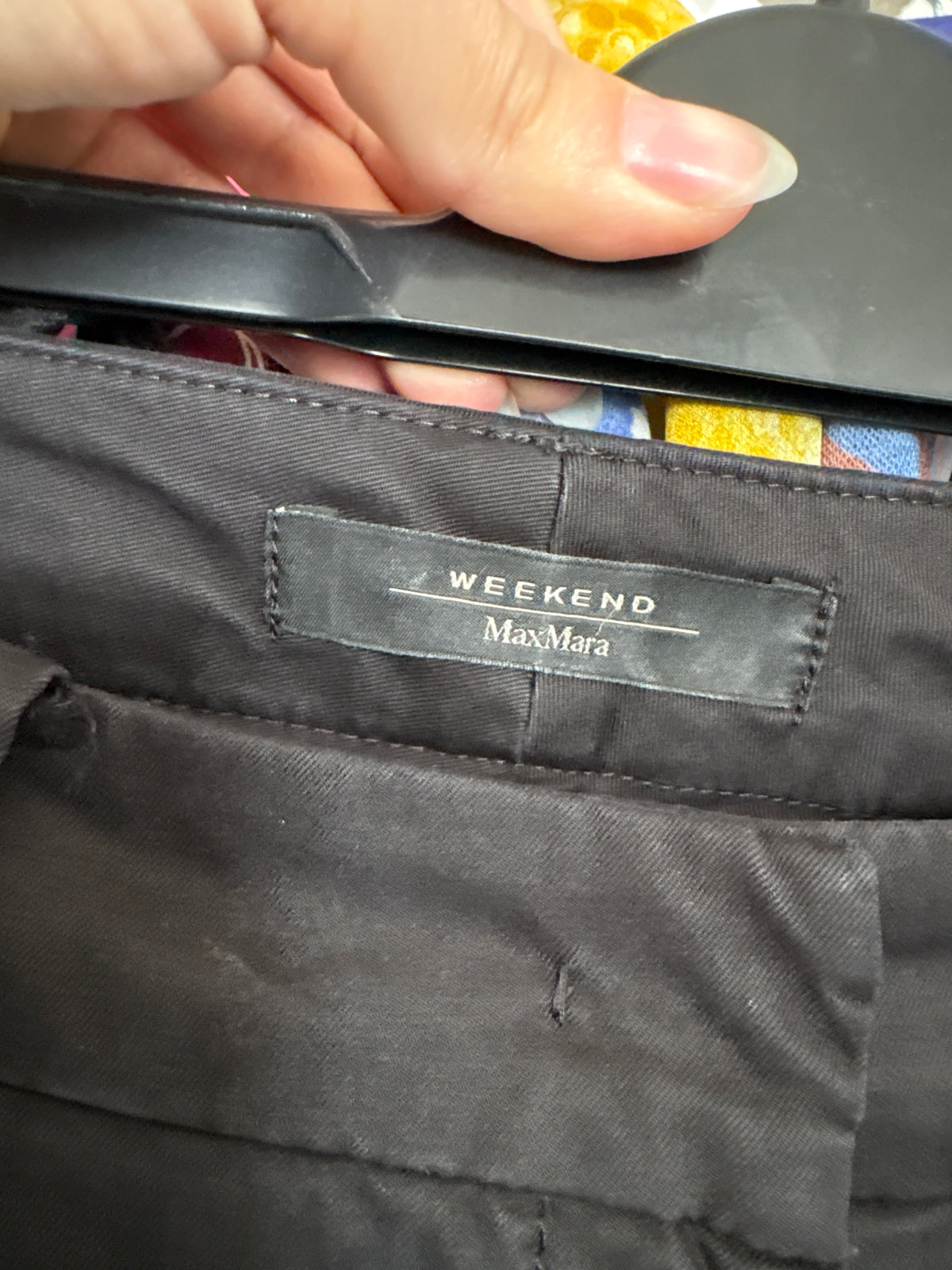 Pantaloni Max Mara negri din twill ultra confort modelator în croi clasic petite